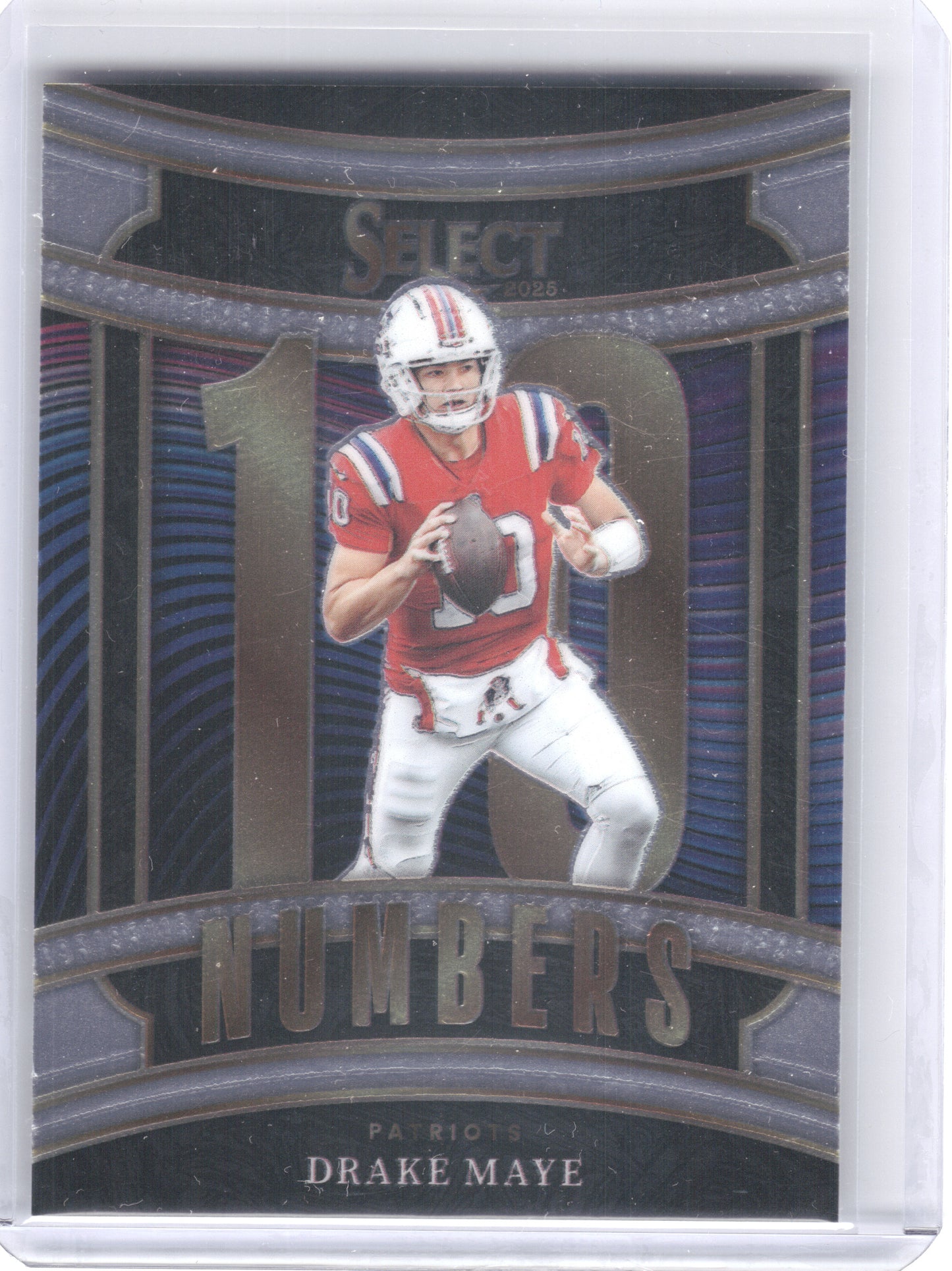 2025 Panini Select #15 Drake Maye Select Numbers New England Patriots