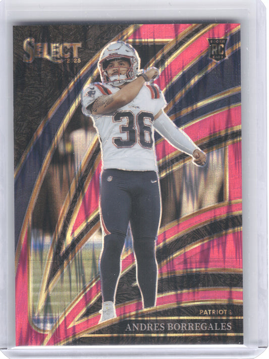 2025 Panini Select #279 Andres Borregales Pink Prizm Shock New England Patriots