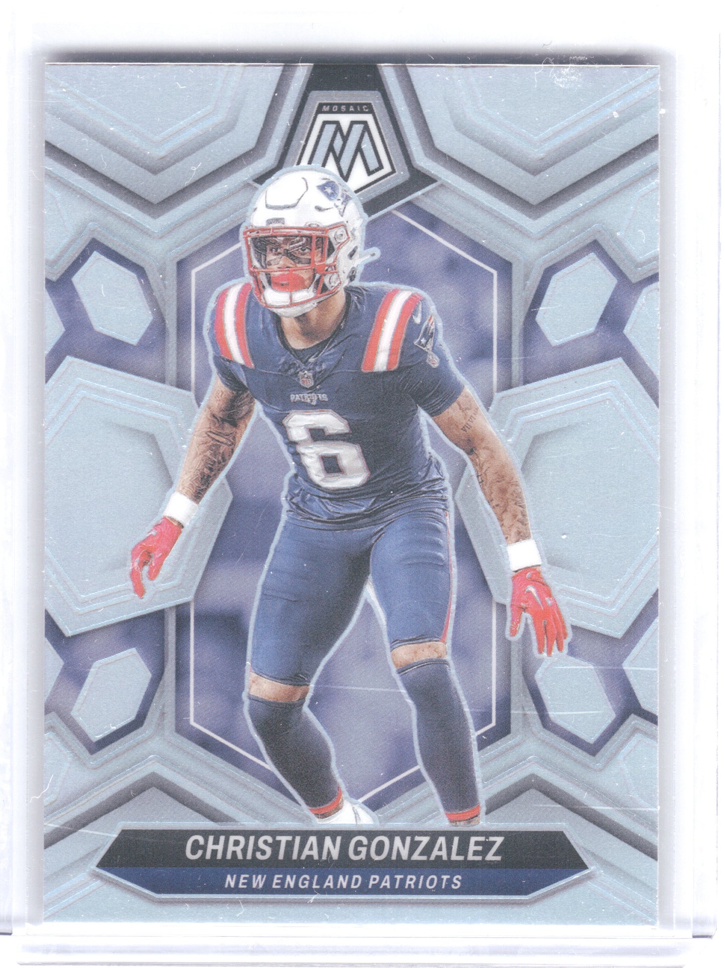 2024 Panini Mosaic #154 Christian Gonzalez Silver New England Patriots
