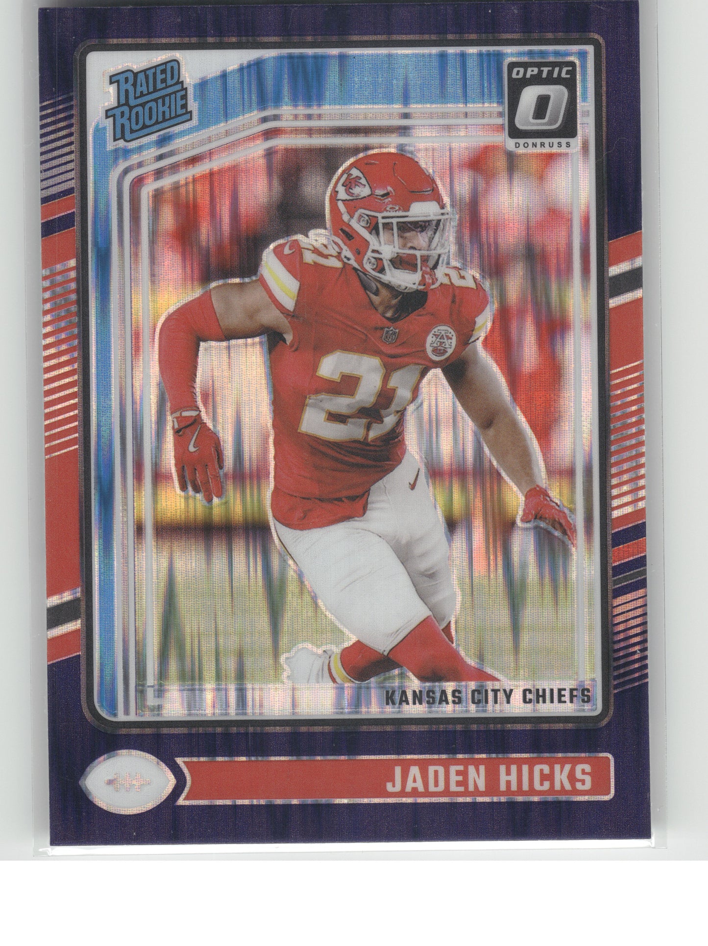 2024 Donruss Optic #237 Jaden Hicks Purple Shock Kansas City Chiefs