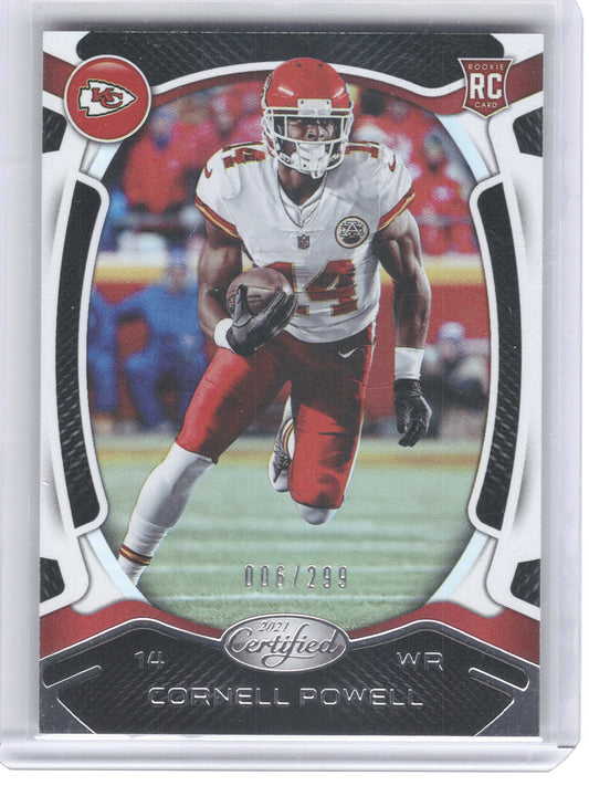 2021 Panini Certified #140 Cornell Powell Mirror #/299 Kansas City Chiefs SN,RC