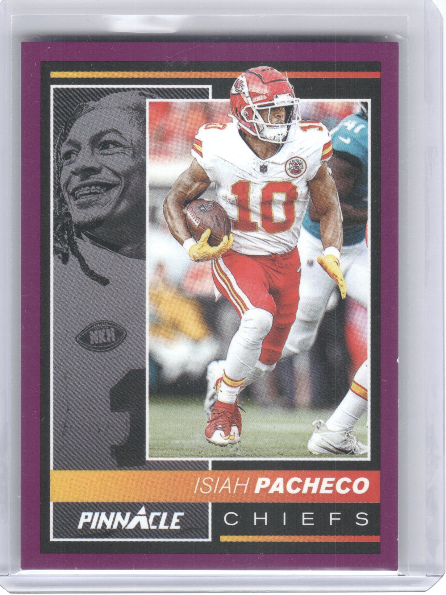 2024 Panini Encore #98 Isiah Pacheco Purple #/75 Kansas City Chiefs SN