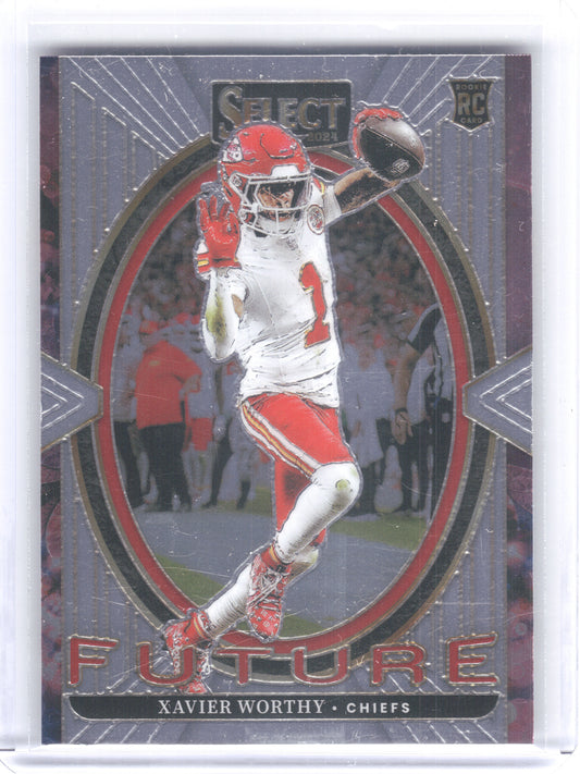2024 Panini Select #8 Xavier Worthy Select Future Kansas City Chiefs