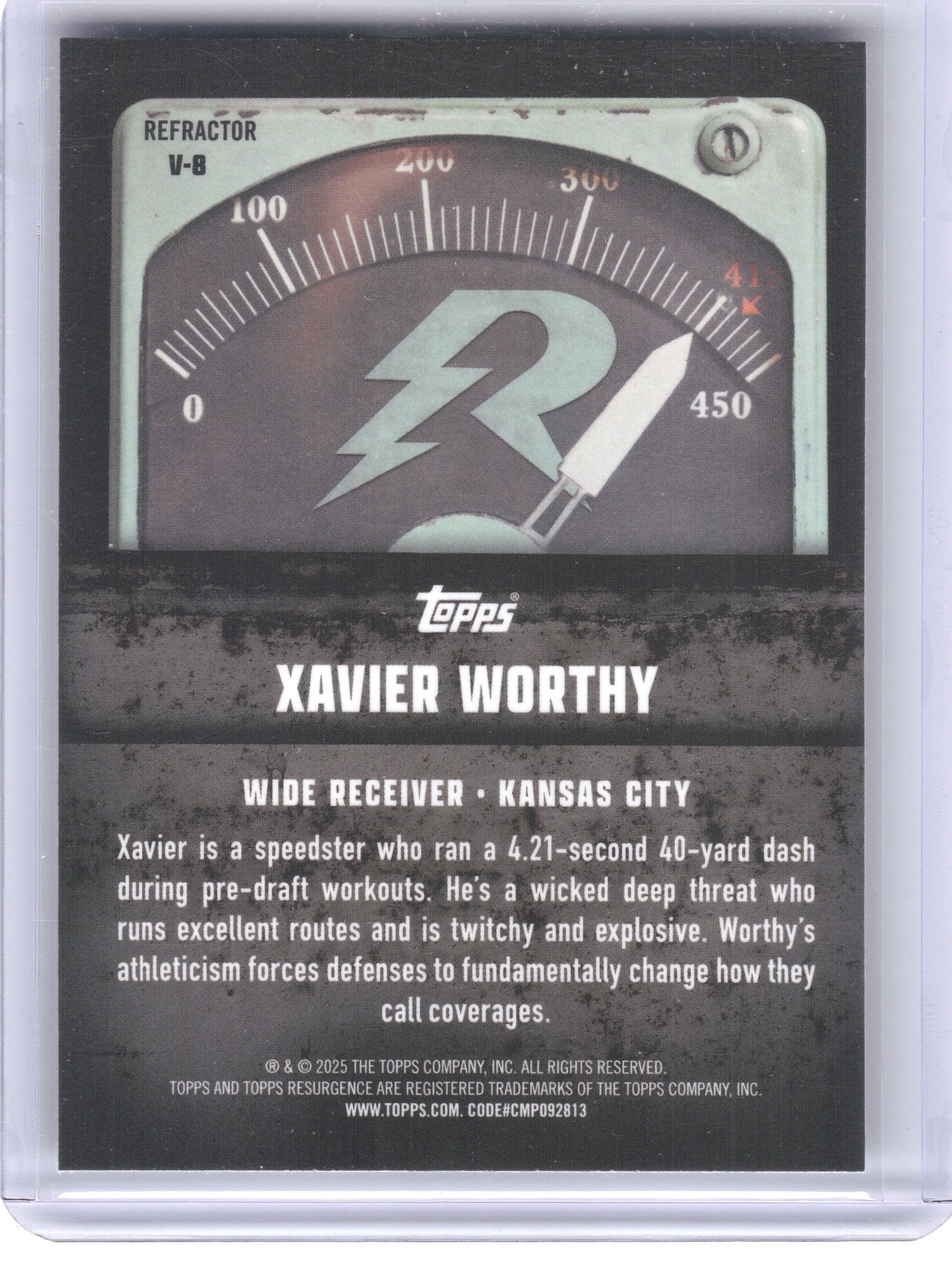 2024 Topps Resurgence #V-8 Xavier Worthy Voltaic Kansas City Chiefs