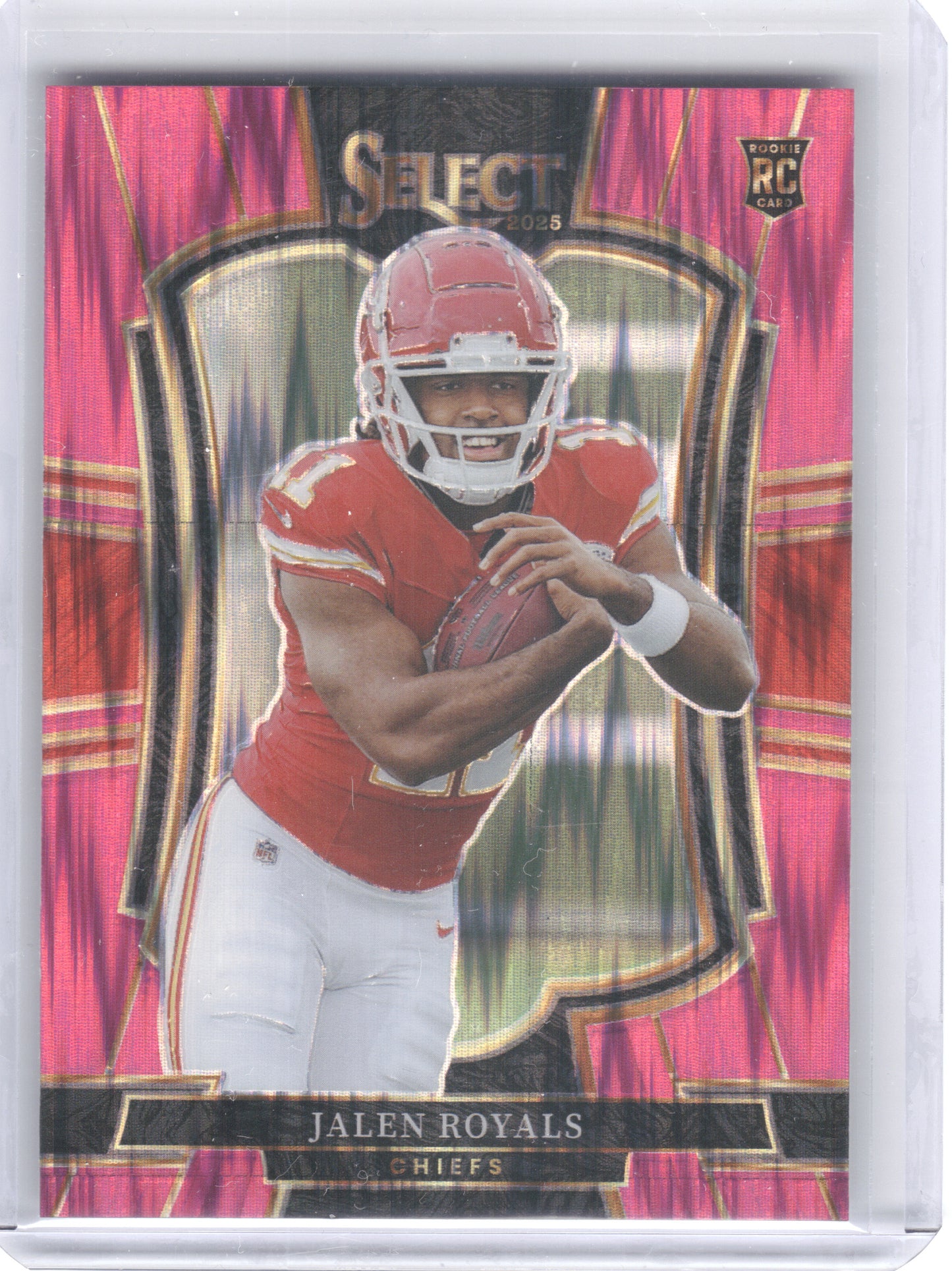 2025 Panini Select #108 Jalen Royals Pink Prizm Shock Kansas City Chiefs RC