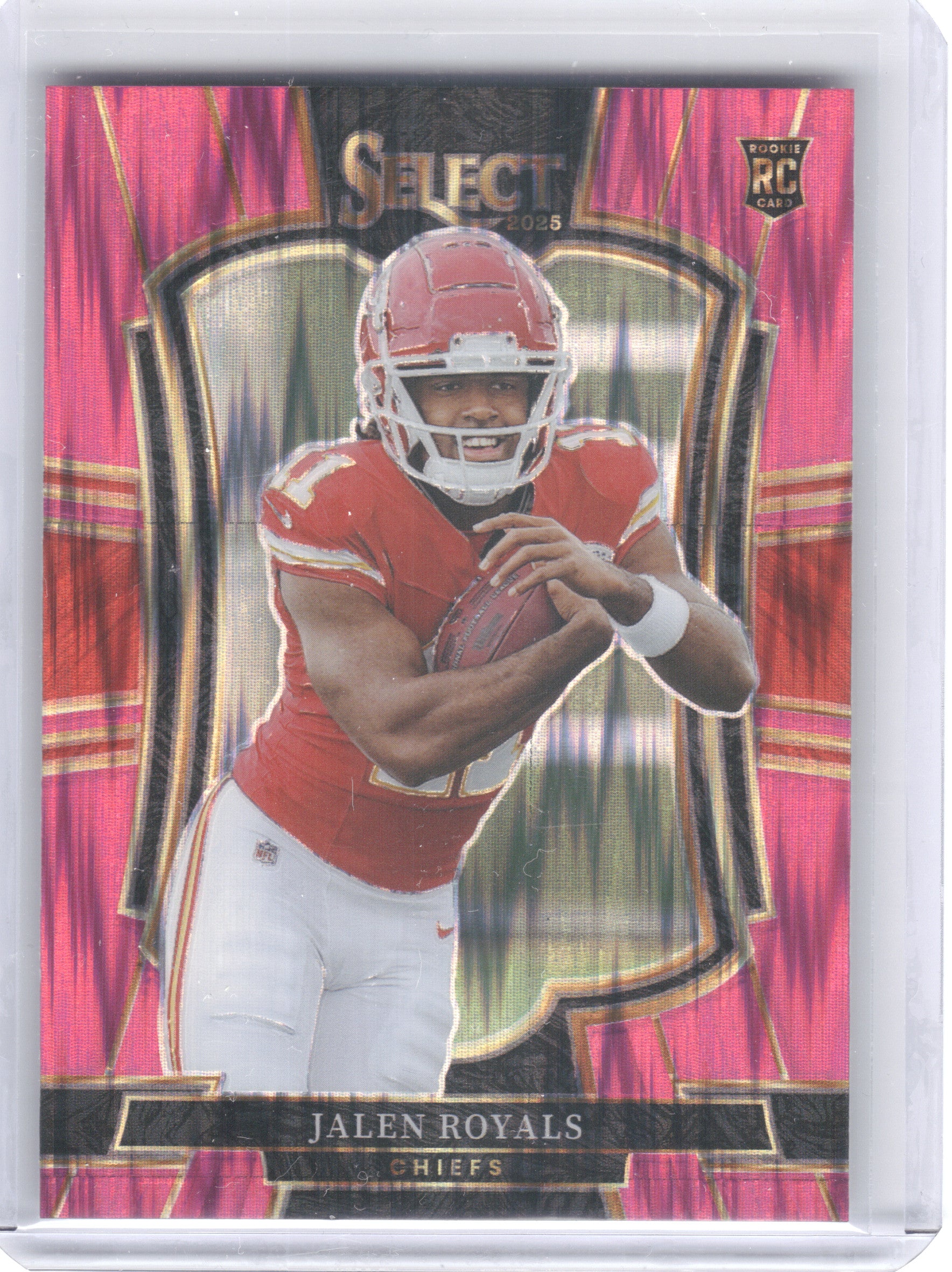 2025 Panini Select #108 Jalen Royals Pink Prizm Shock Kansas City Chiefs RC