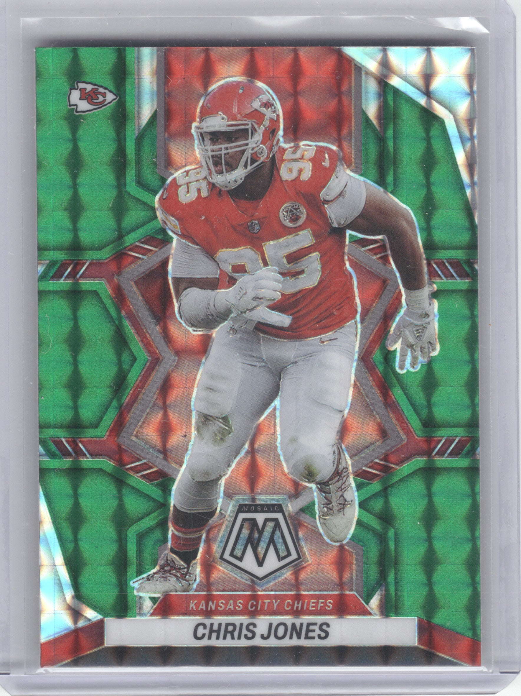 2022 Panini Mosaic #99 Chris Jones Mosaic Green Kansas City Chiefs