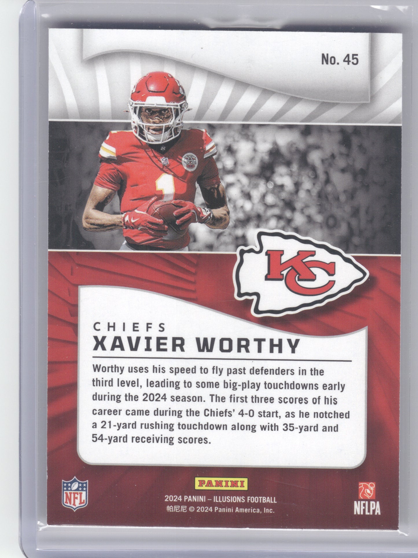 2024 Panini Illusions #45 Xavier Worthy Kansas City Chiefs RC