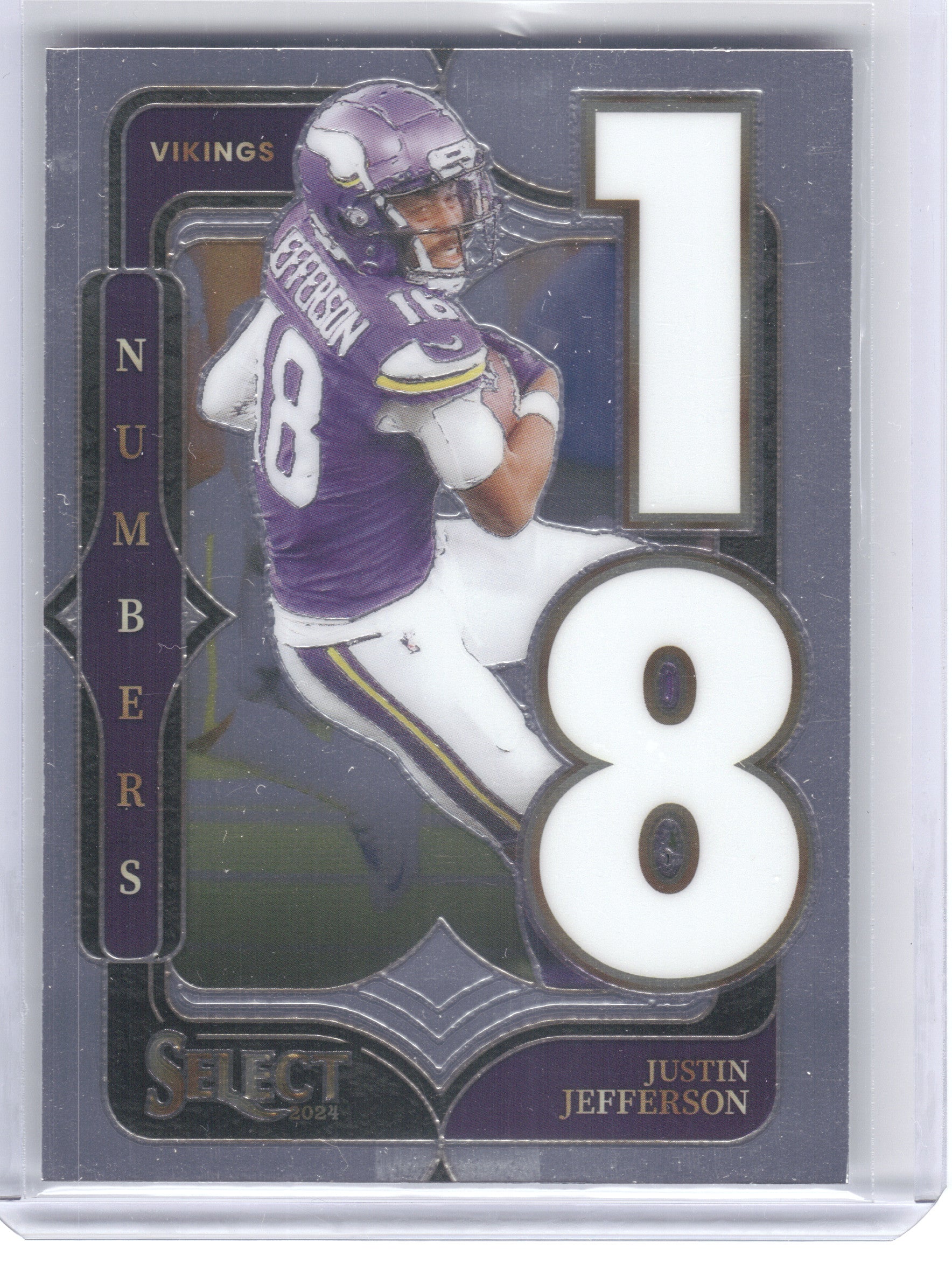 2024 Panini Select #1 Justin Jefferson Select Numbers Minnesota Vikings