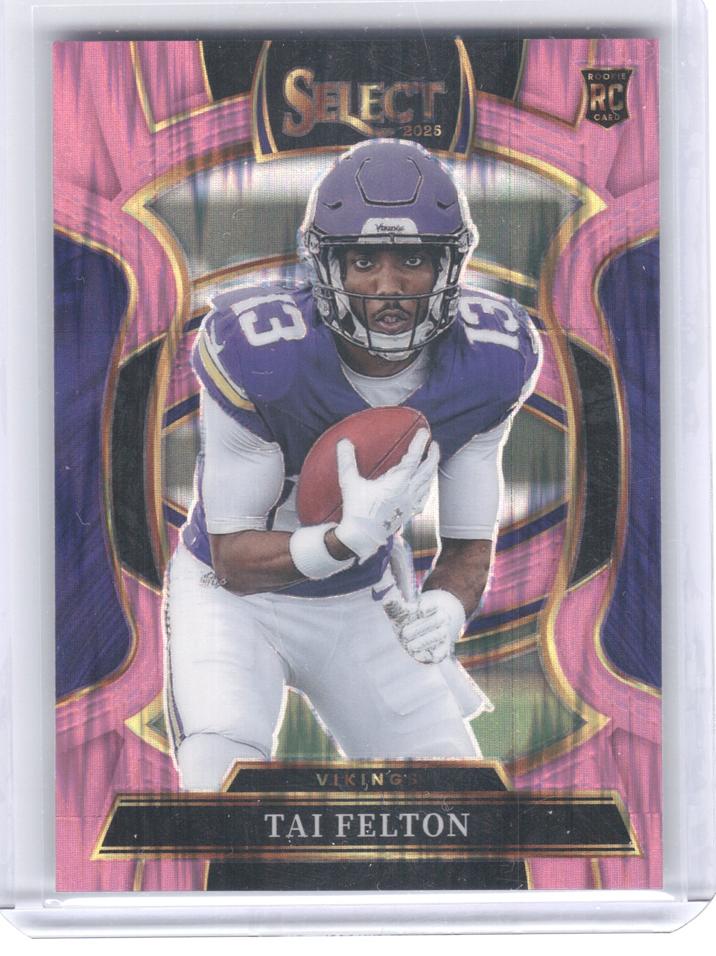 2025 Panini Select #64 Tai Felton Pink Prizm Shock Minnesota Vikings RC