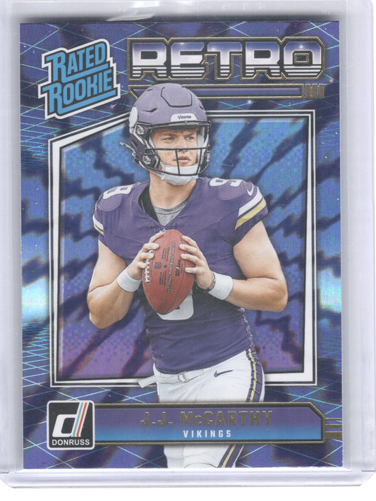 2024 Donruss #2 J.J. McCarthy Rated Rookies Retro Minnesota Vikings