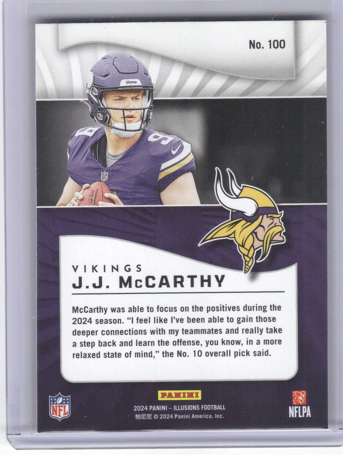 2024 Panini Illusions #100 J.J. McCarthy Retail Minnesota Vikings RC