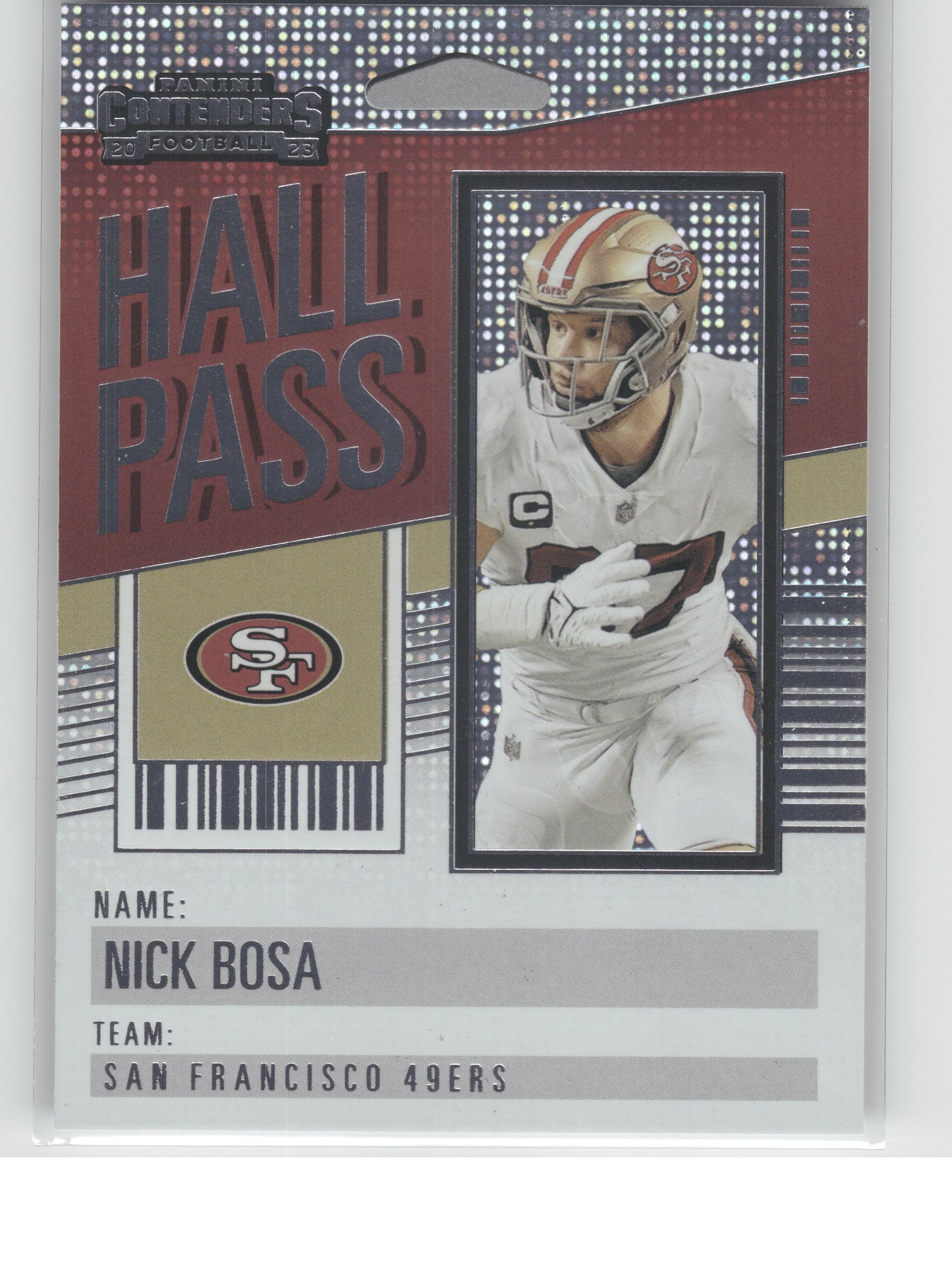 2023 Panini Contenders #17 Nick Bosa Hall Pass San Francisco 49ers