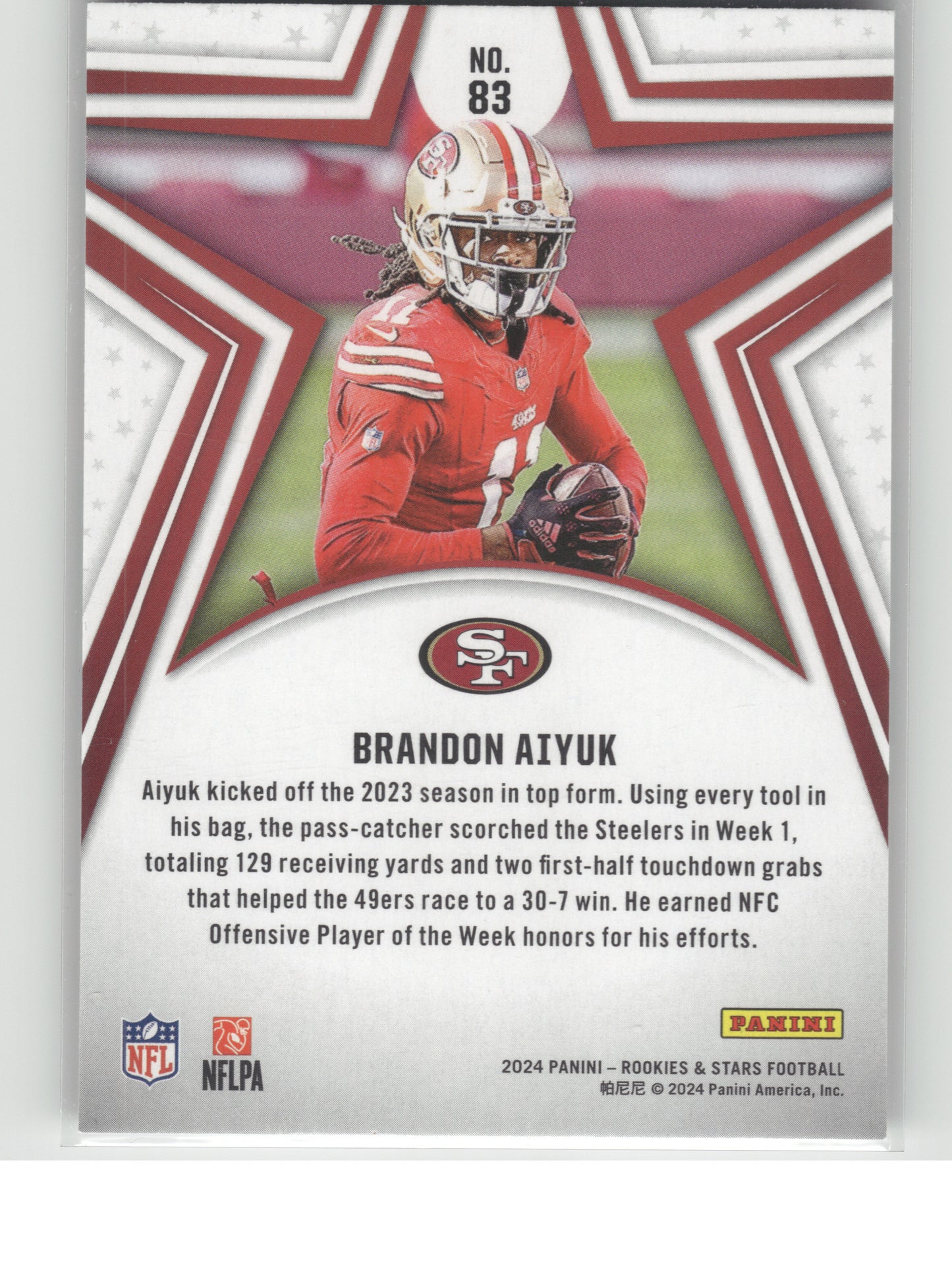 2024 Panini Rookies & Stars #83 Brandon Aiyuk Green San Francisco 49ers