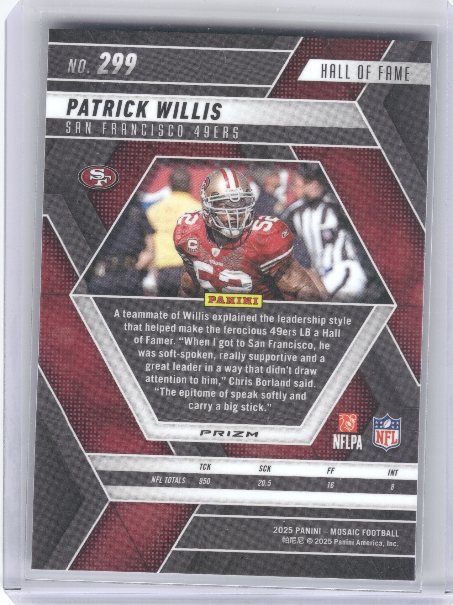 2025 Panini Mosaic #299 Patrick Willis Mosaic Green San Francisco 49ers