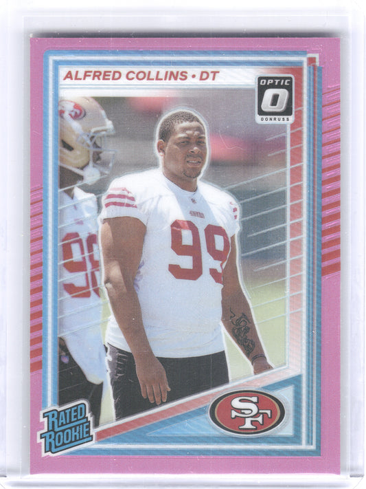 2025 Donruss #355 Alfred Collins Optic Rated Rookies Preview Pink San Francisco 49ers RC