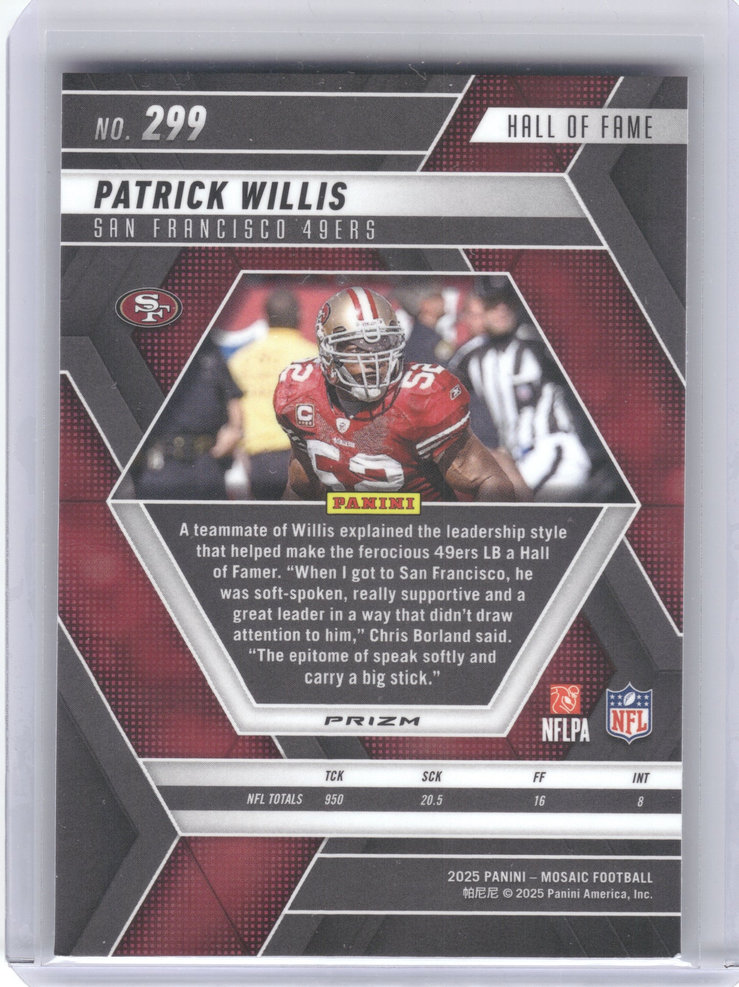 2025 Panini Mosaic #299 Patrick Willis Mosaic San Francisco 49ers