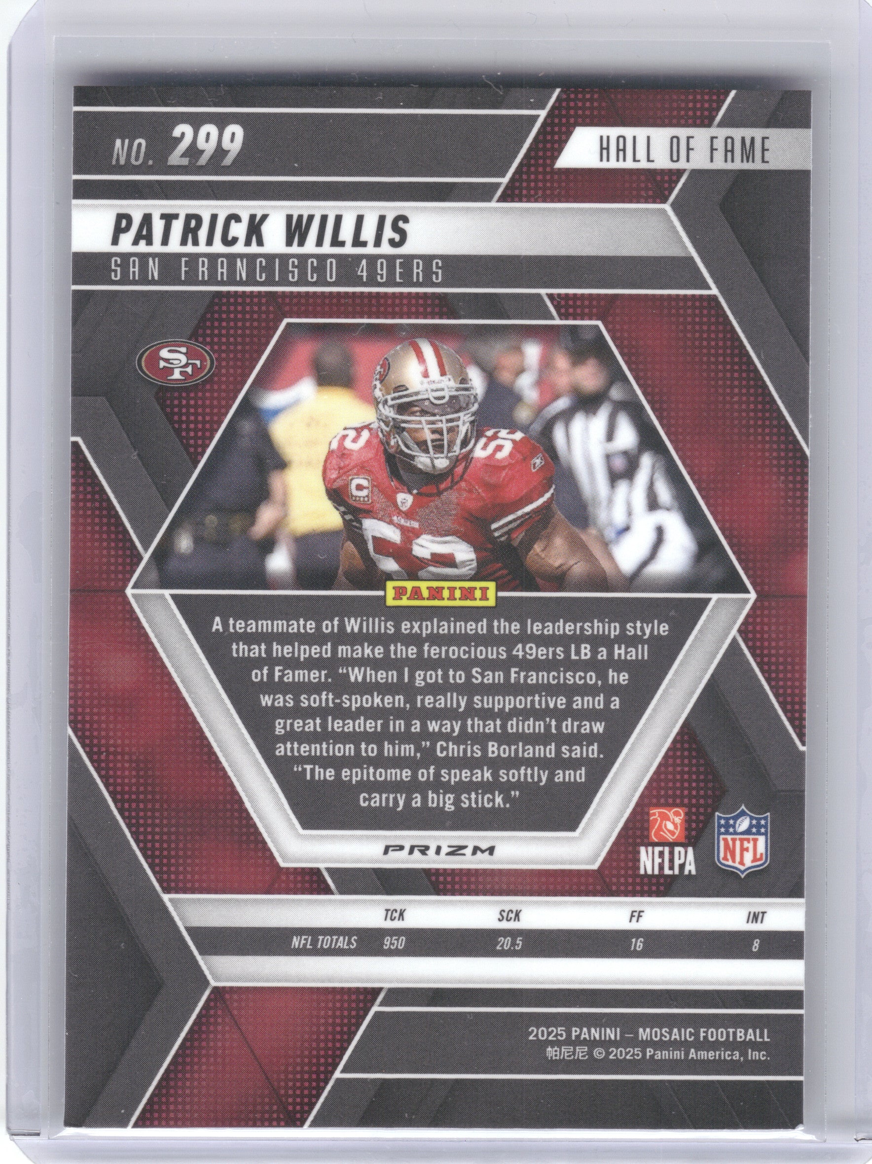 2025 Panini Mosaic #299 Patrick Willis Mosaic San Francisco 49ers