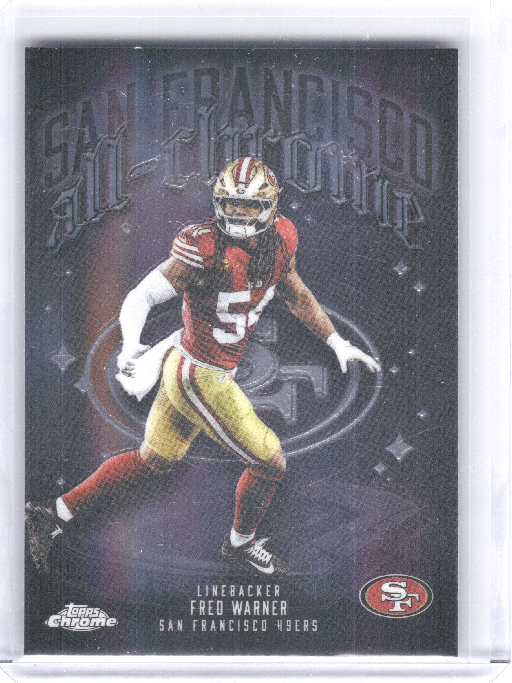 2025 Topps Chrome #ACT-20 Fred Warner All Chrome Team San Francisco 49ers
