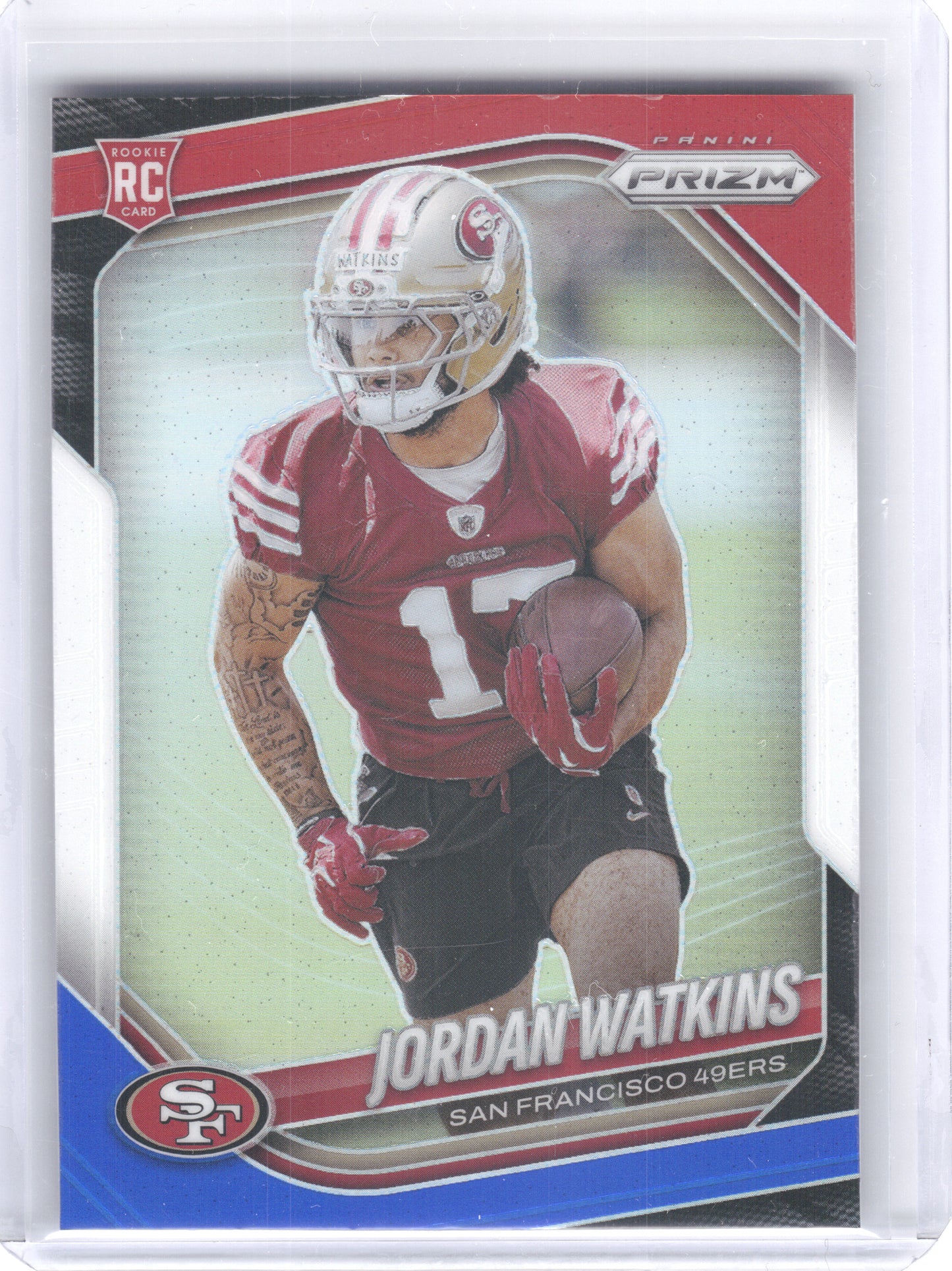 2025 Panini Prizm #389 Jordan Watkins Red White and Blue San Francisco 49ers