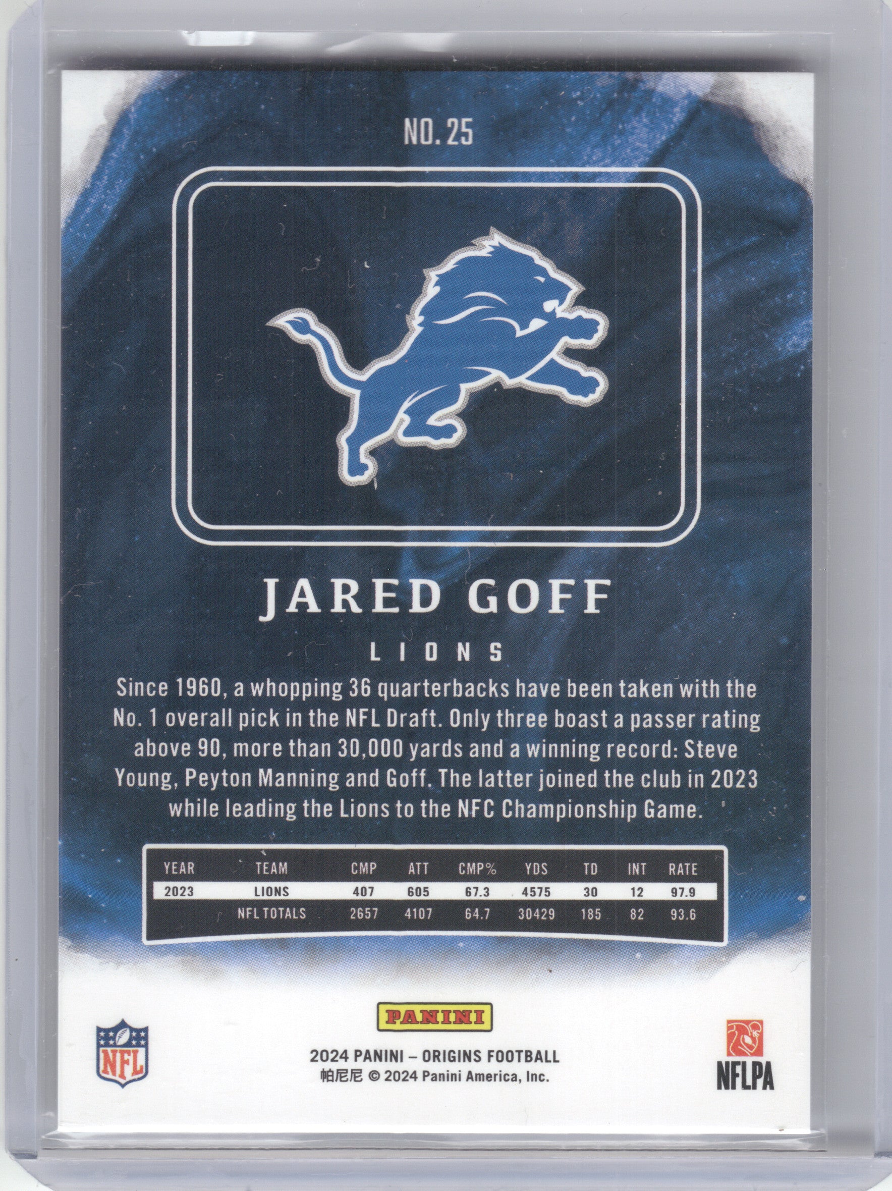 2024 Panini Origins #25 Jared Goff Detroit Lions
