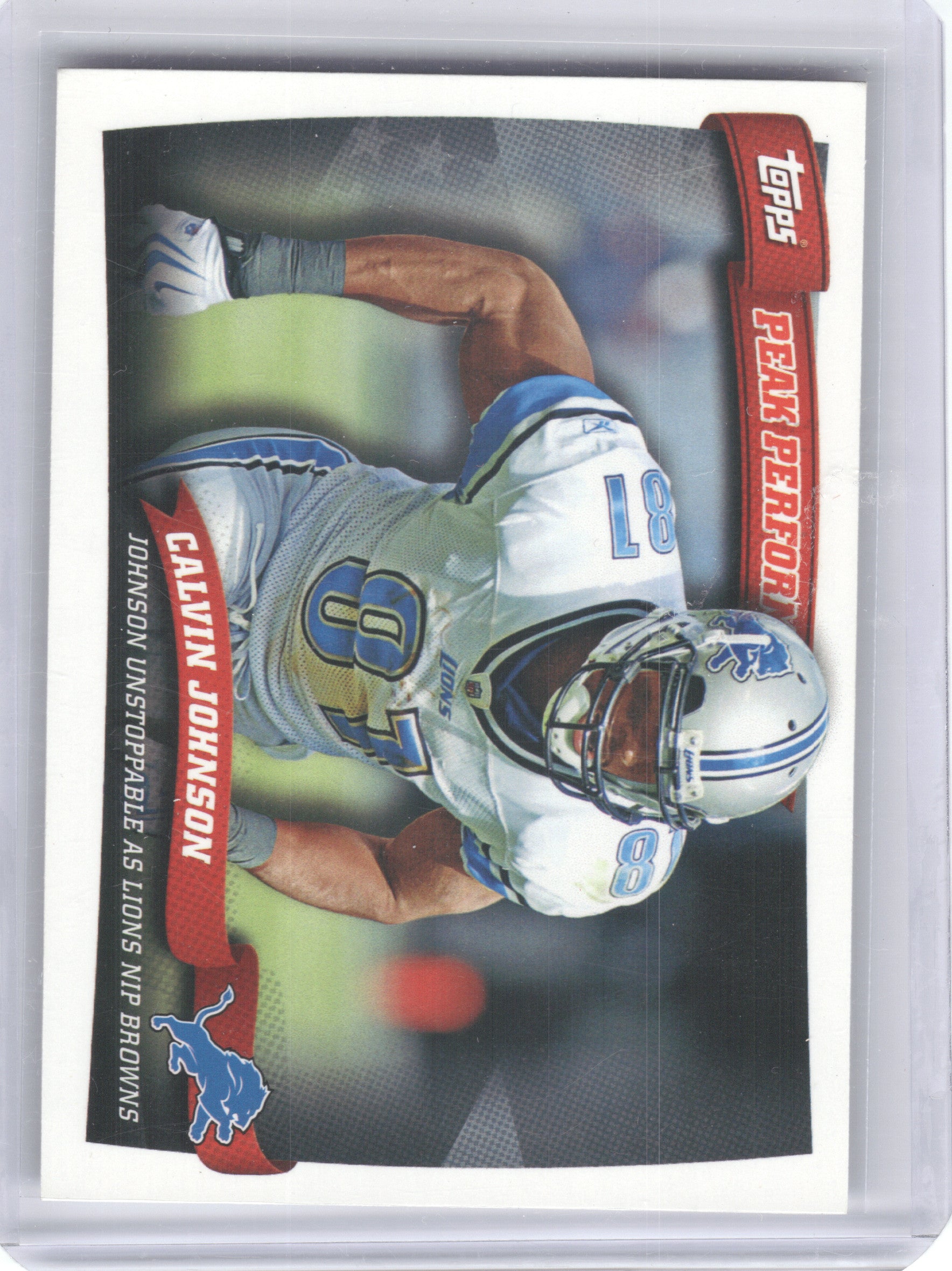 2010 Topps #PP37 Calvin Johnson Peak Performance Detroit Lions