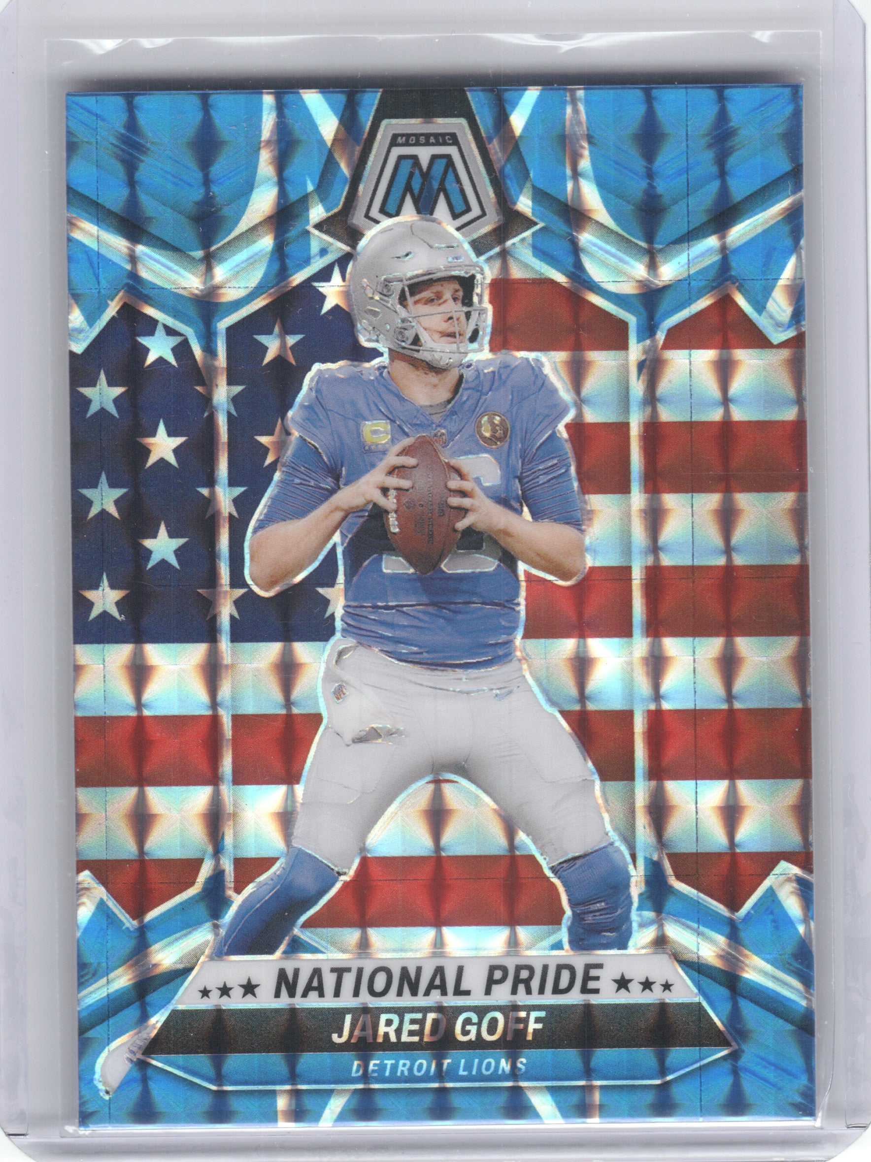 2024 Panini Mosaic #252 Jared Goff Mosaic Reactive Blue Detroit Lions