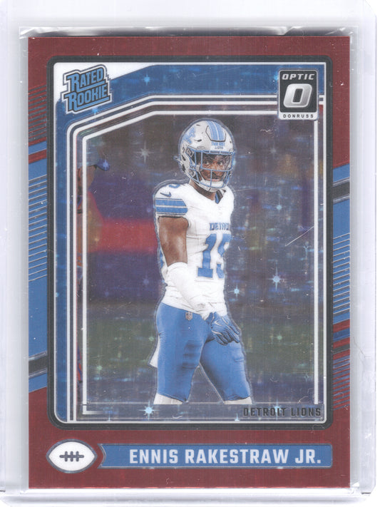 2024 Donruss Optic #232 Ennis Rakestraw Jr. Stars Red Detroit Lions