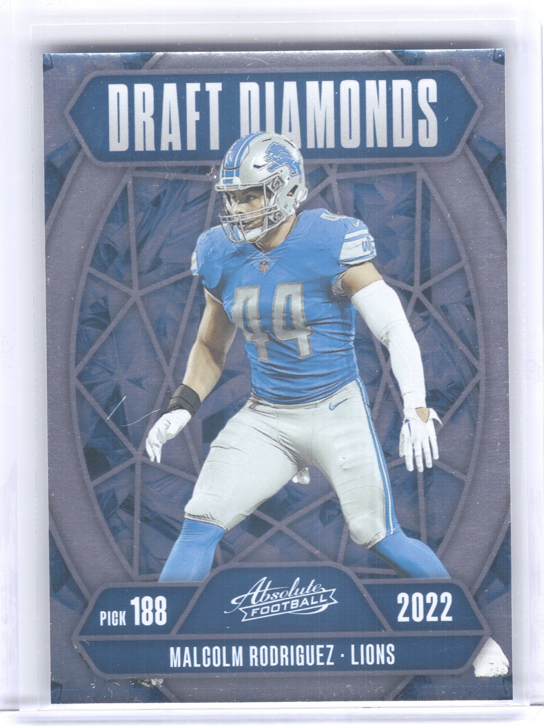 2025 Panini Absolute #DD-MRZ Malcolm Rodriguez Draft Diamonds Detroit Lions