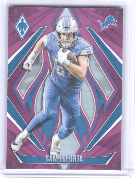 2024 Panini Phoenix #127 Sam LaPorta Pink #/40 Detroit Lions SN