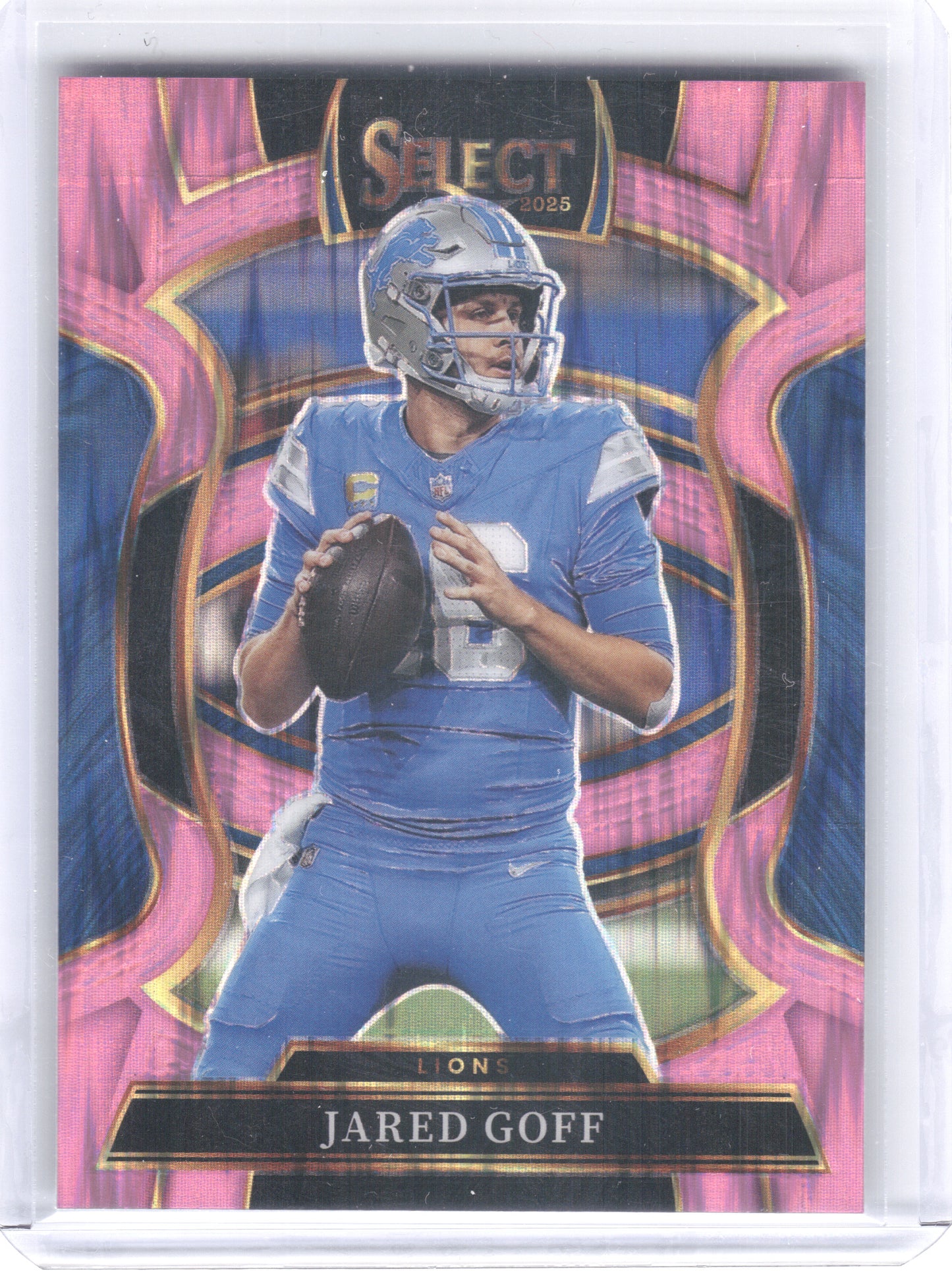 2025 Panini Select #69 Jared Goff Pink Prizm Shock Detroit Lions