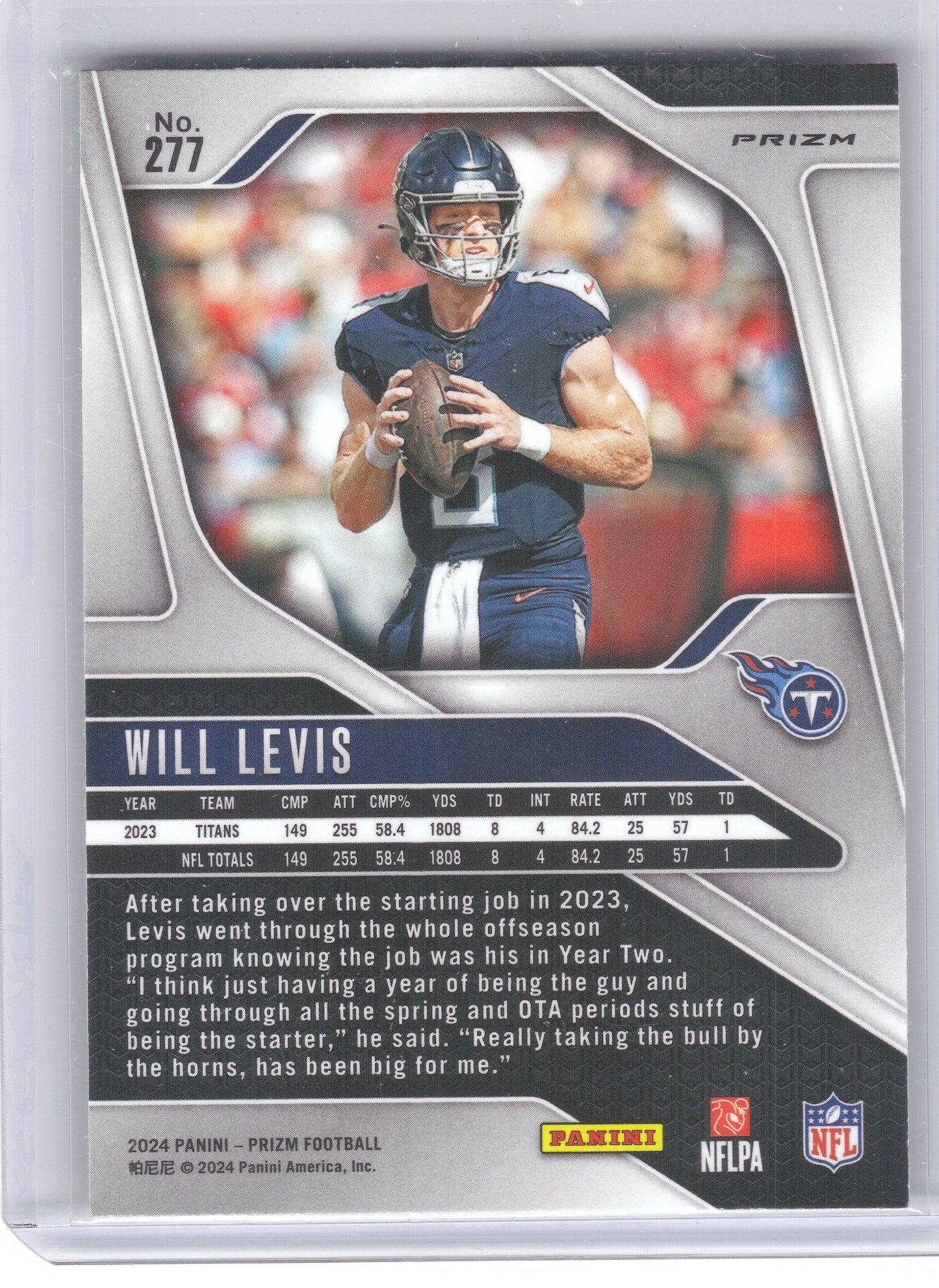 2024 Panini Prizm #277 Will Levis Orange Disco Prizm Tennessee Titans