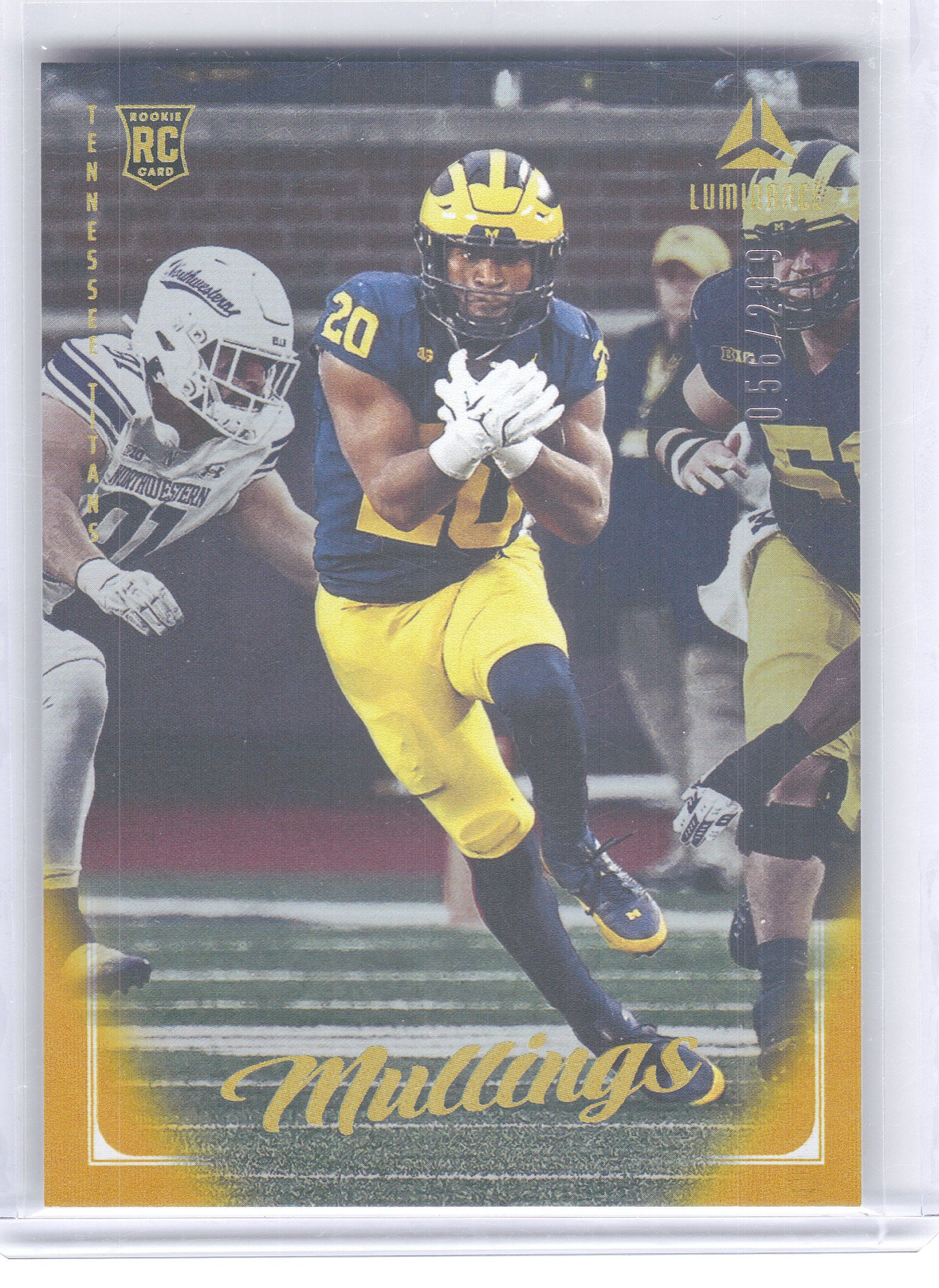 2025 Panini Luminance #120 Kalel Mullings Gold #/299 Tennessee Titans SN,RC