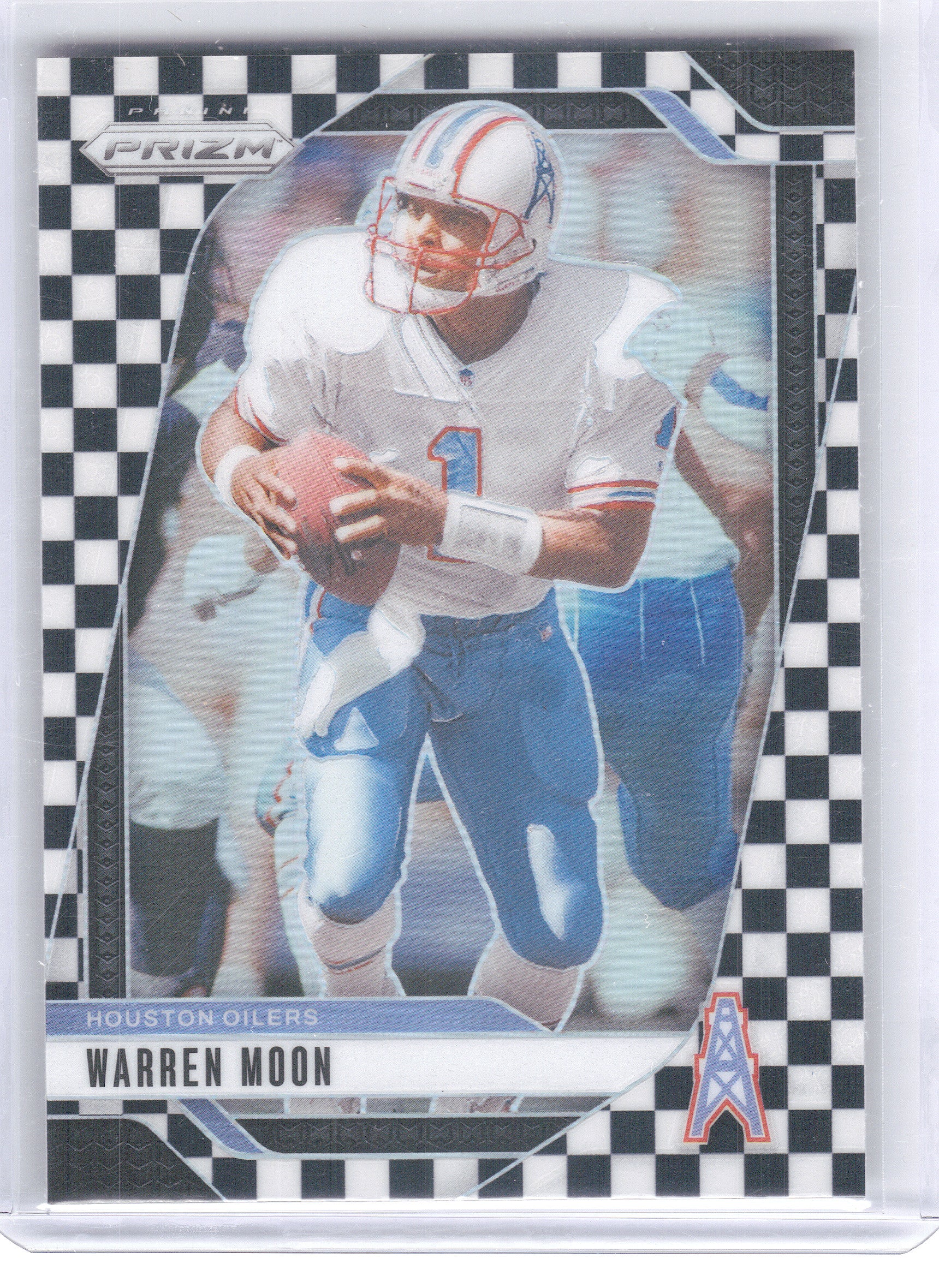 2024 Panini Prizm #298 Warren Moon Black and White Checker Houston Oilers