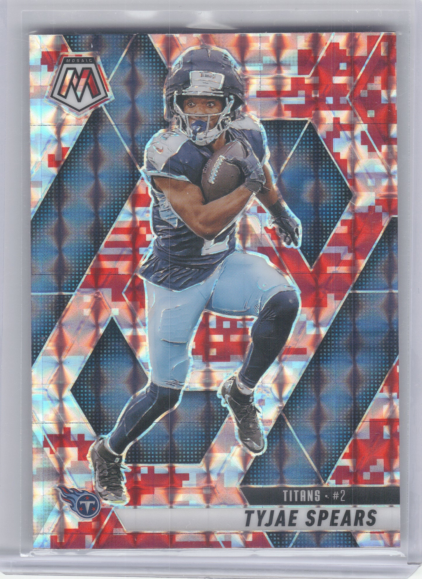 2025 Panini Mosaic #69 Tyjae Spears Mosaic Camo Pink Tennessee Titans