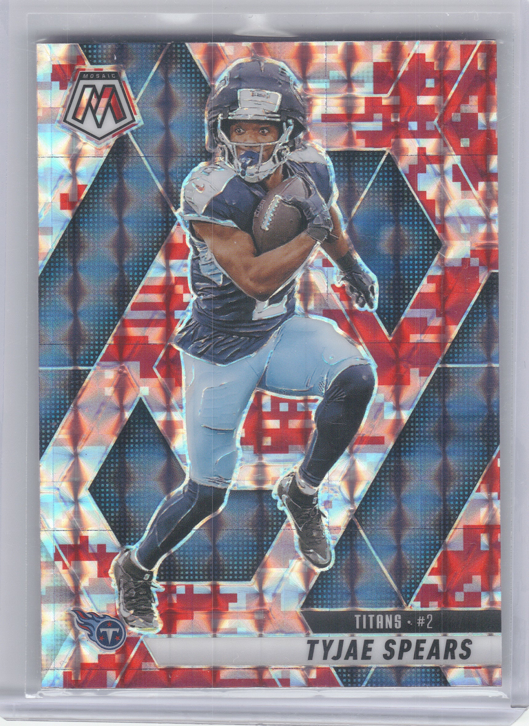 2025 Panini Mosaic #69 Tyjae Spears Mosaic Camo Pink Tennessee Titans