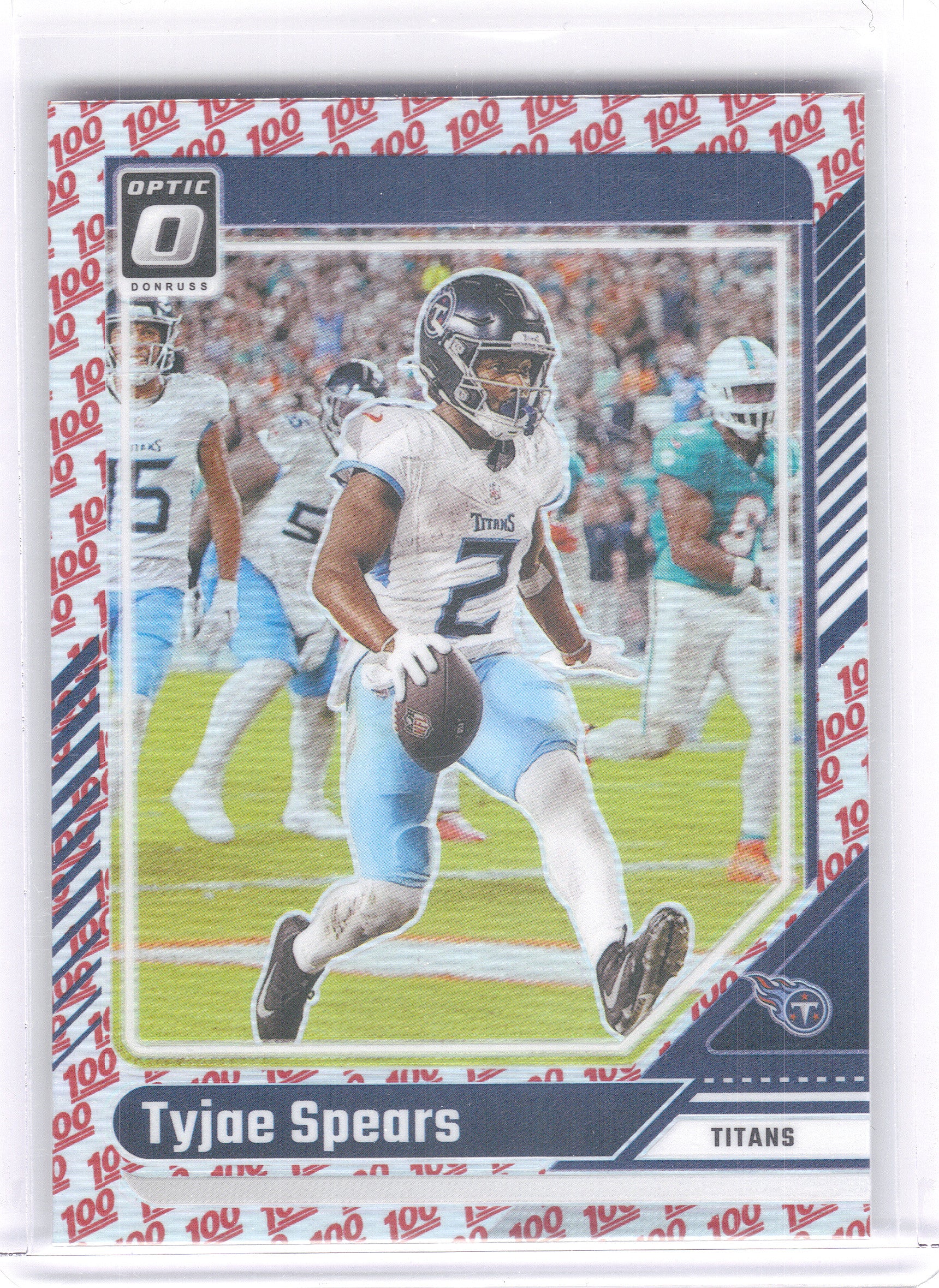 2024 Donruss Optic #191 Tyjae Spears One Hundred Tennessee Titans