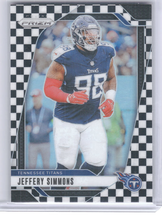 2024 Panini Prizm #282 Jeffery Simmons Black and White Checker Tennessee Titans