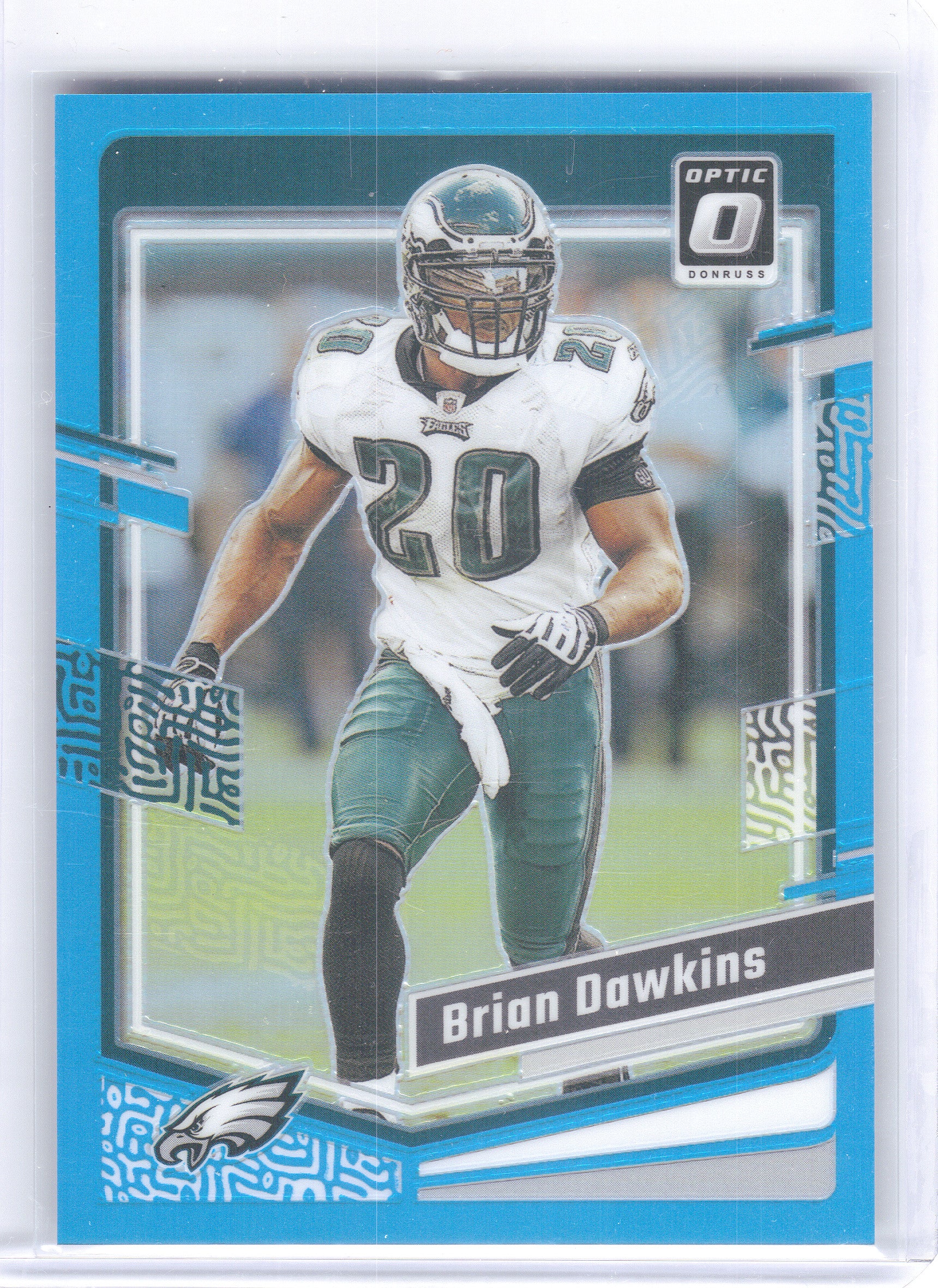 2023 Donruss Optic #154 Brian Dawkins Aqua #/299 Philadelphia Eagles SN