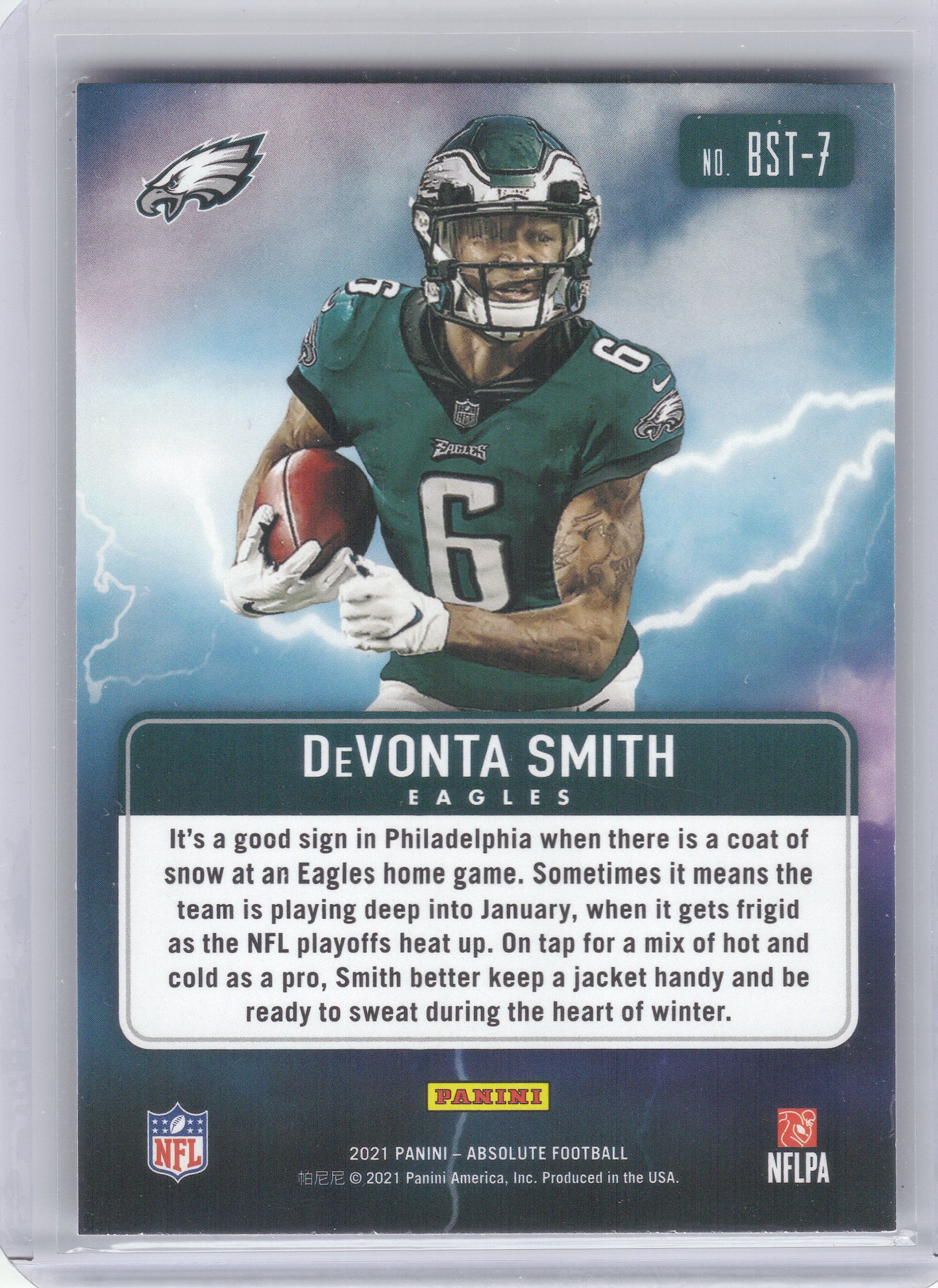 2021 Panini Absolute #BST-7 DeVonta Smith By Storm Philadelphia Eagles