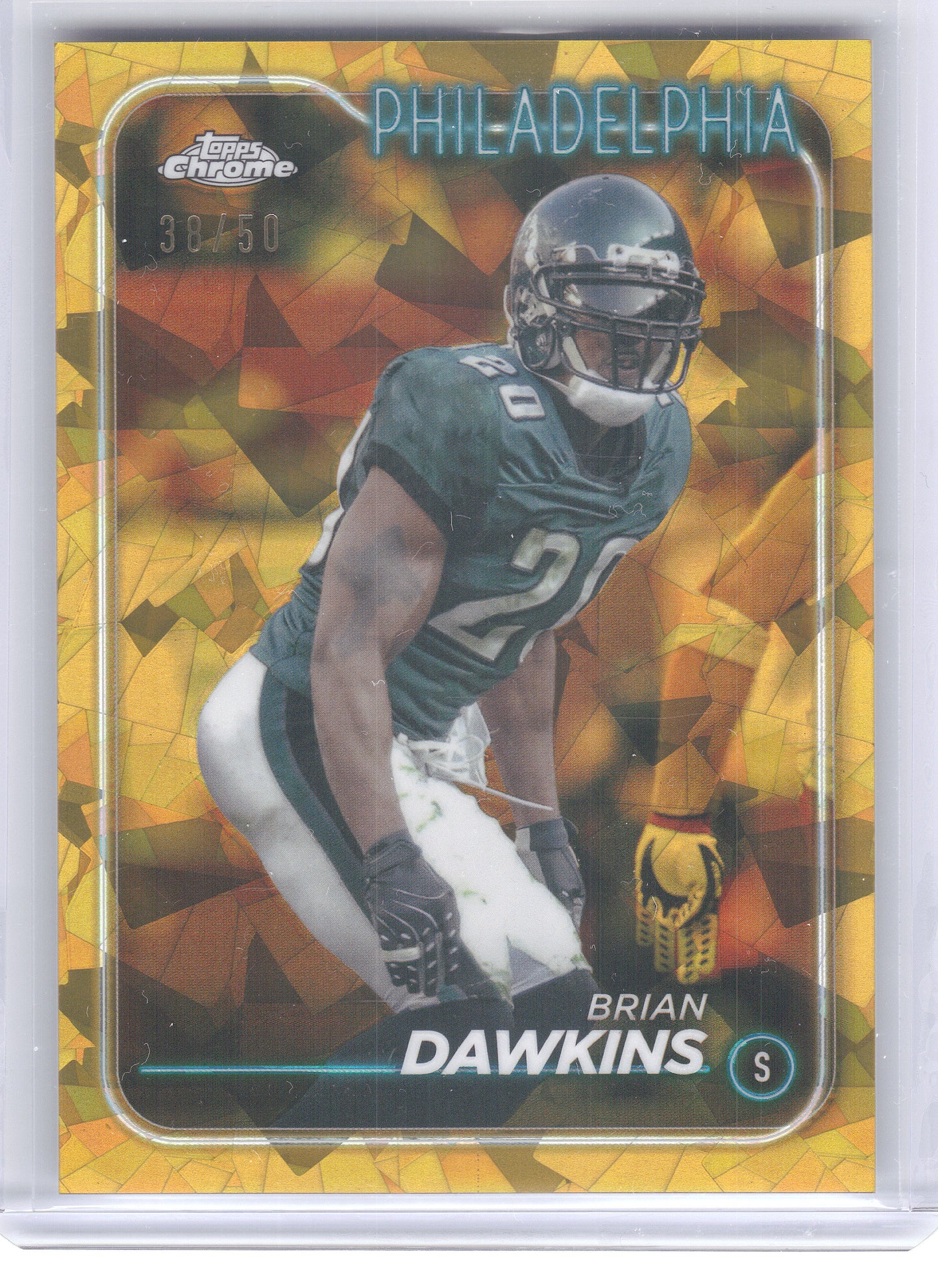 2024 Topps Chrome Sapphire Edition #155 Brian Dawkins Gold Sapphire #/50 Philadelphia Eagles SN