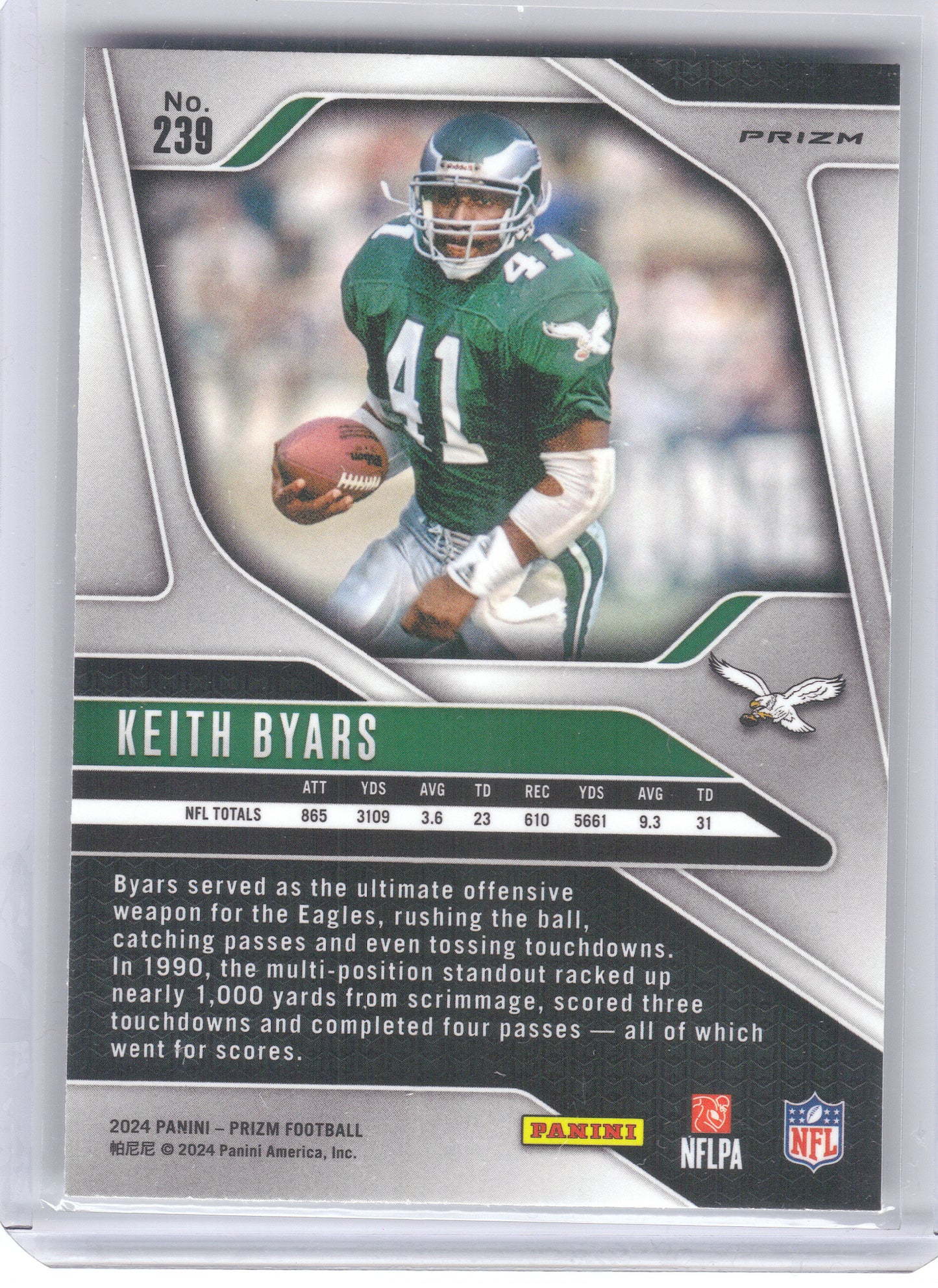 2024 Panini Prizm #239 Keith Byars Green Philadelphia Eagles