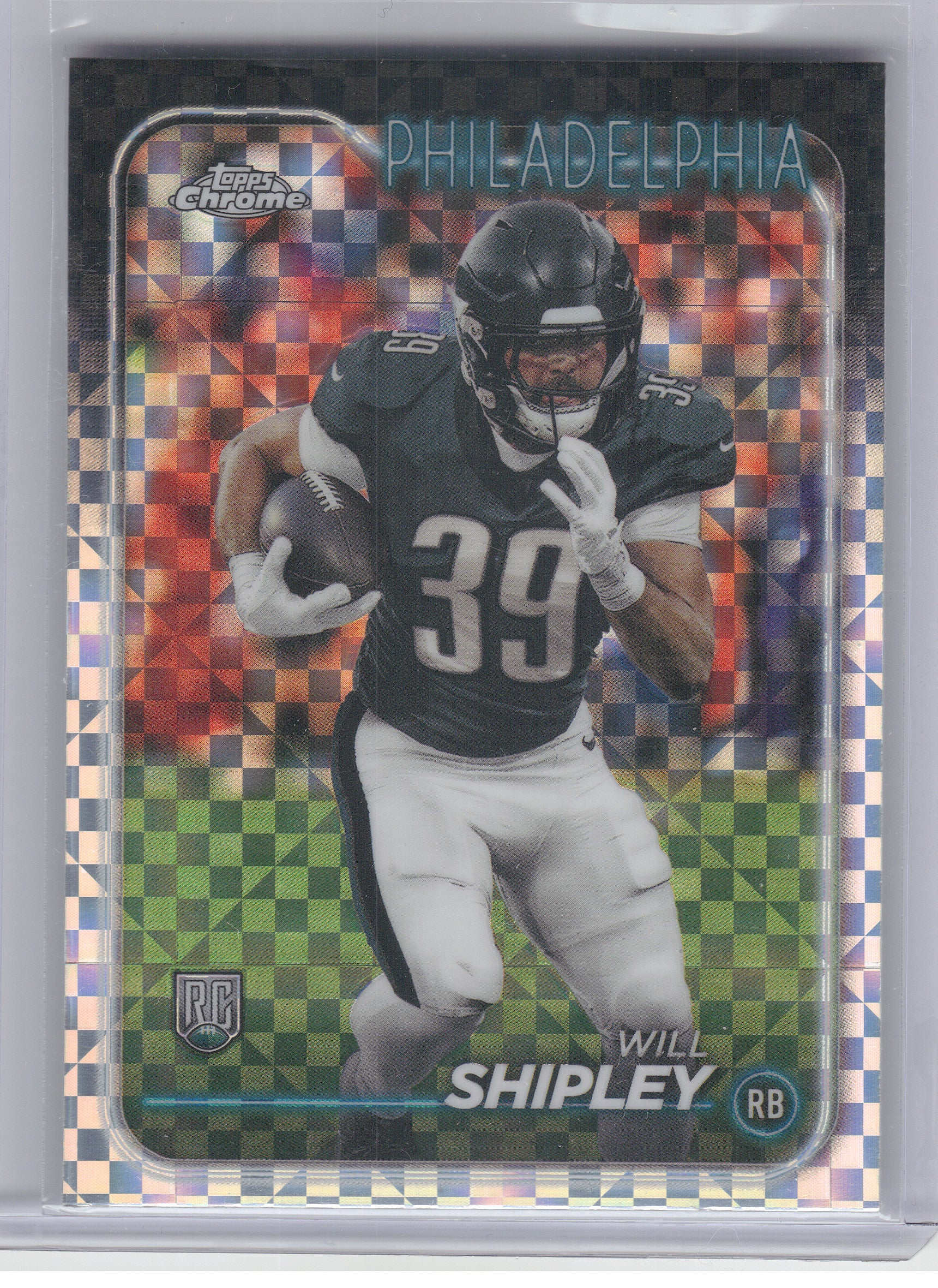 2024 Topps Chrome #252 Will Shipley X-Fractor Philadelphia Eagles RC