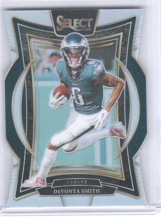 2024 Panini Select #51 DeVonta Smith Silver Prizm Die Cut Philadelphia Eagles