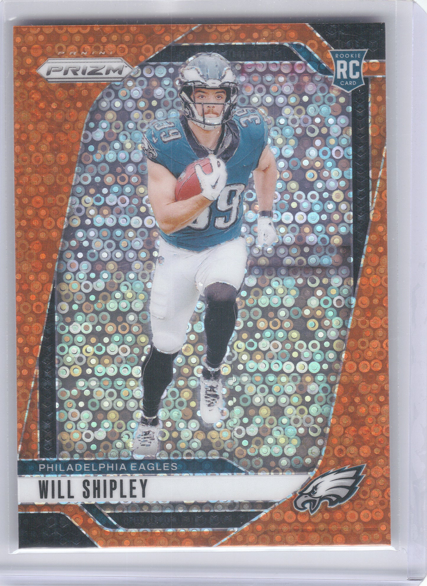 2024 Panini Prizm #397 Will Shipley Orange Disco Prizm Philadelphia Eagles RC
