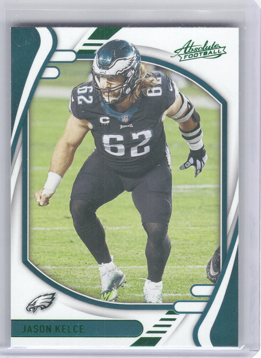 2021 Panini Absolute #77 Jason Kelce Green Philadelphia Eagles