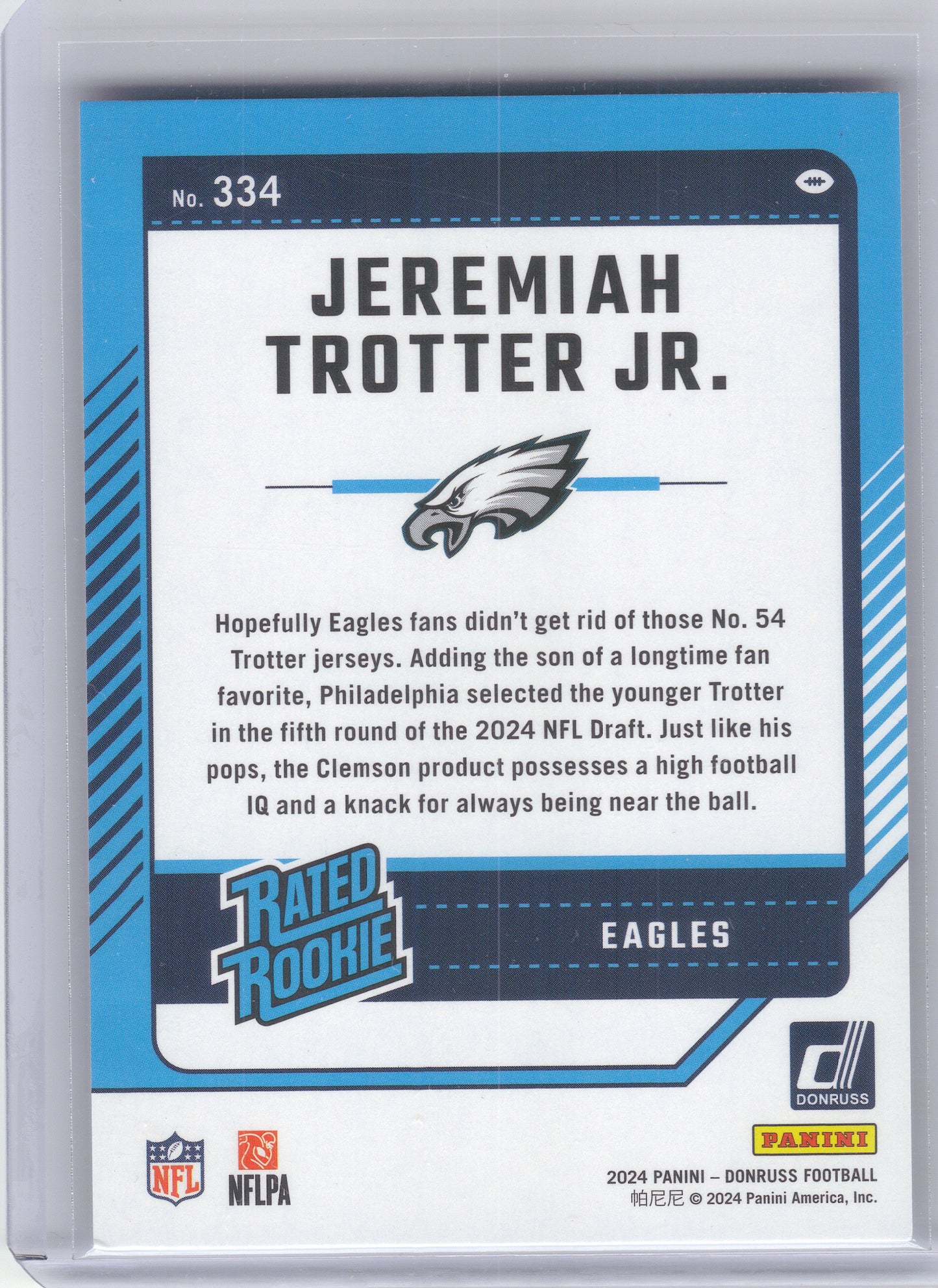 2024 Donruss #334 Jeremiah Trotter Jr. Philadelphia Eagles RC