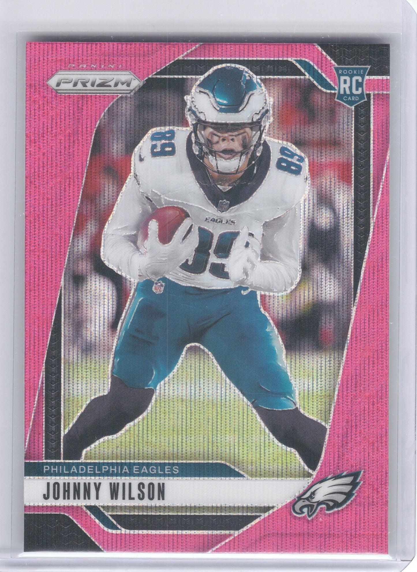 2024 Panini Prizm #355 Johnny Wilson Pink Wave Philadelphia Eagles RC