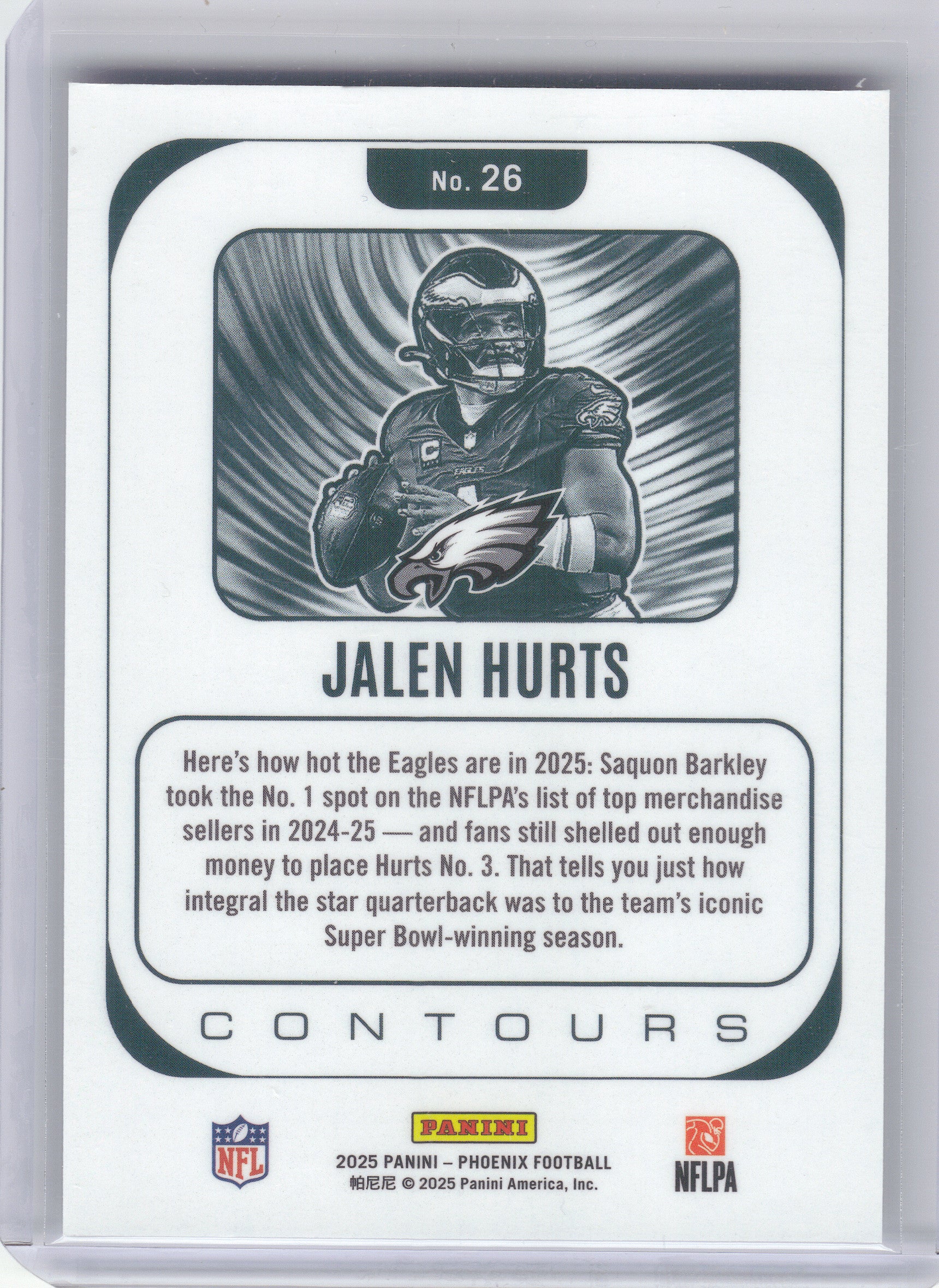 2025 Panini Phoenix #26 Jalen Hurts Contours Philadelphia Eagles