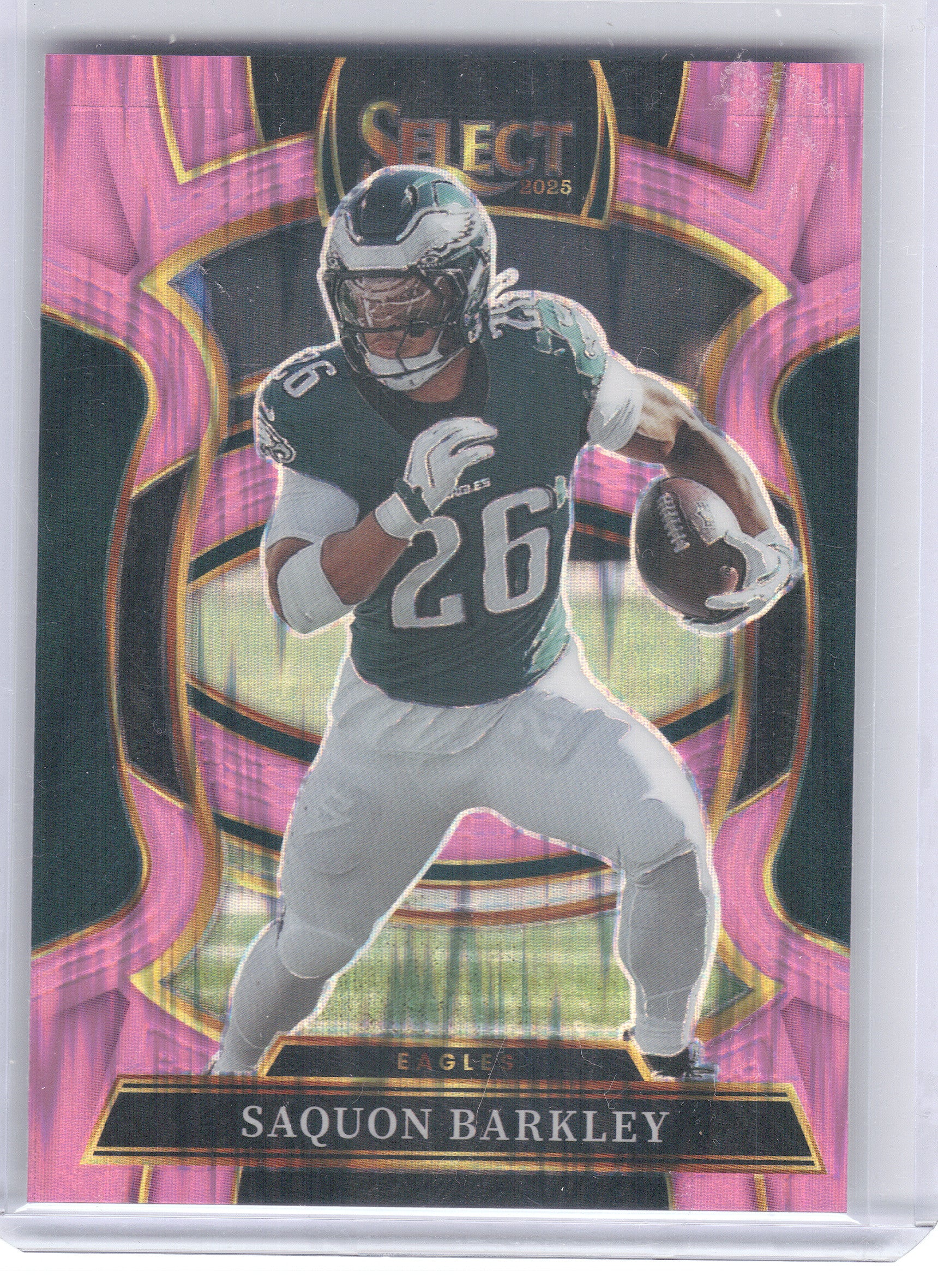 2025 Panini Select #90 Saquon Barkley Pink Prizm Shock Philadelphia Eagles